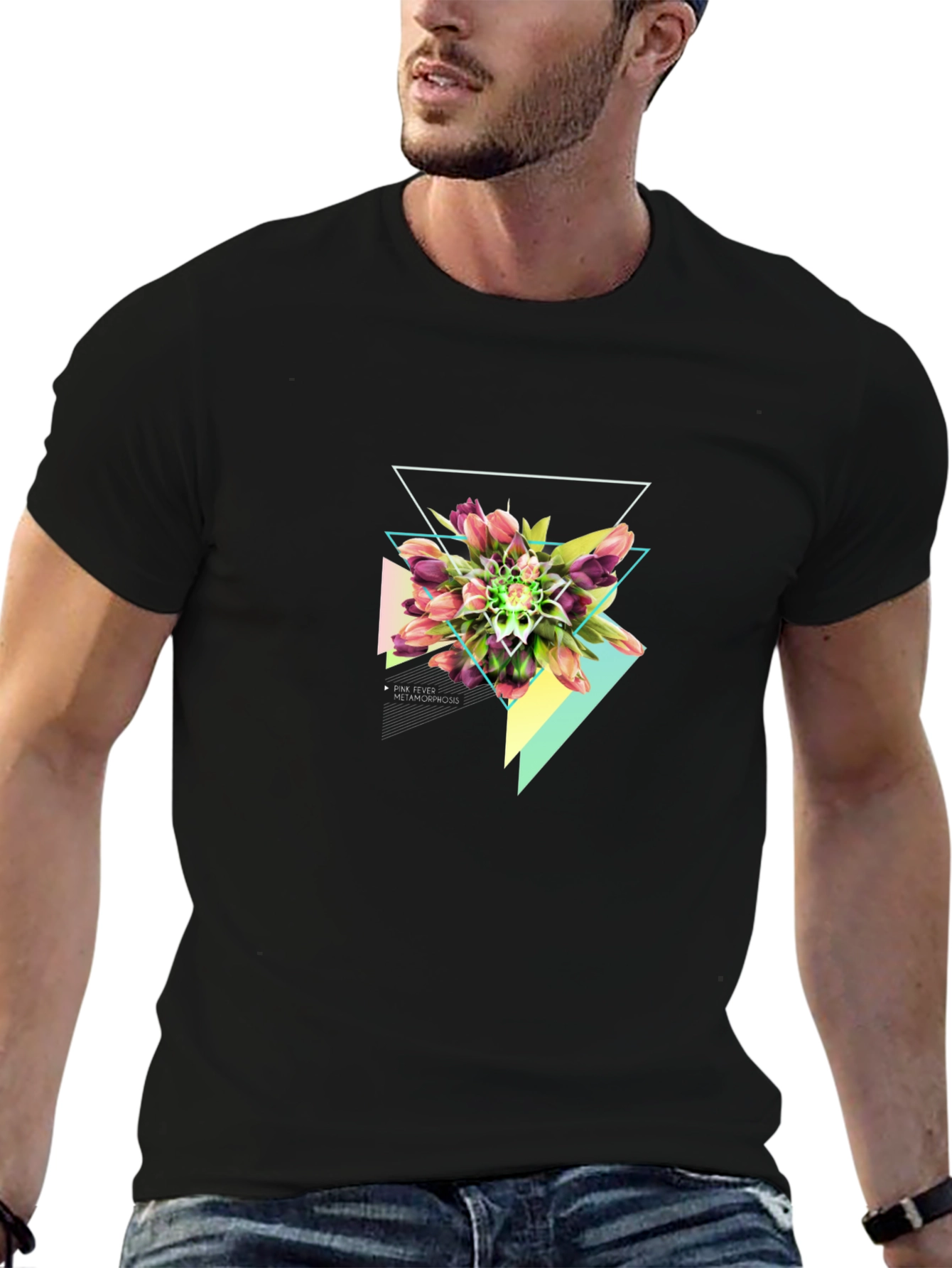 Geometric Floral T-Shirt - Modern Graphic Tee