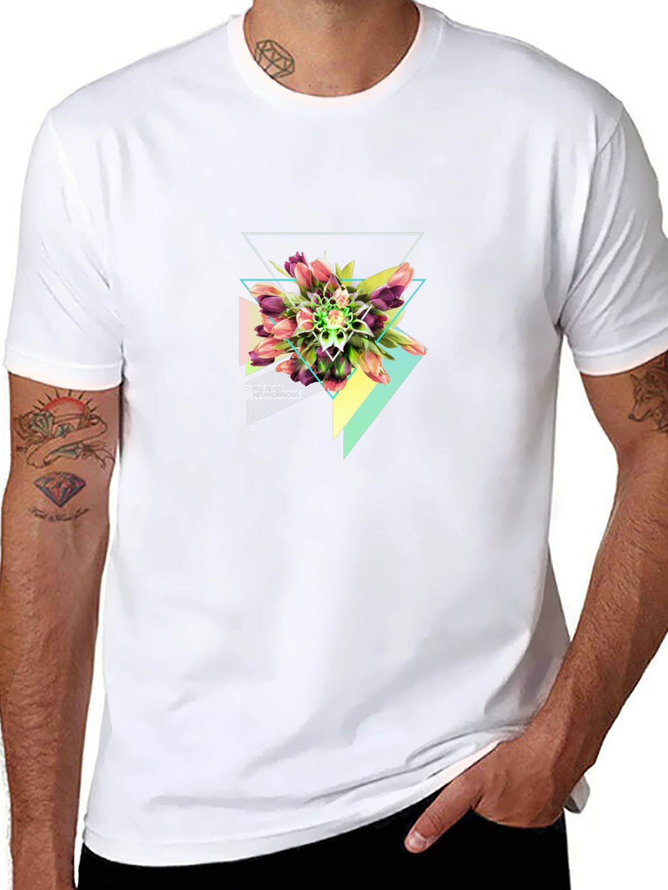Geometric Floral T-Shirt - Modern Graphic Tee