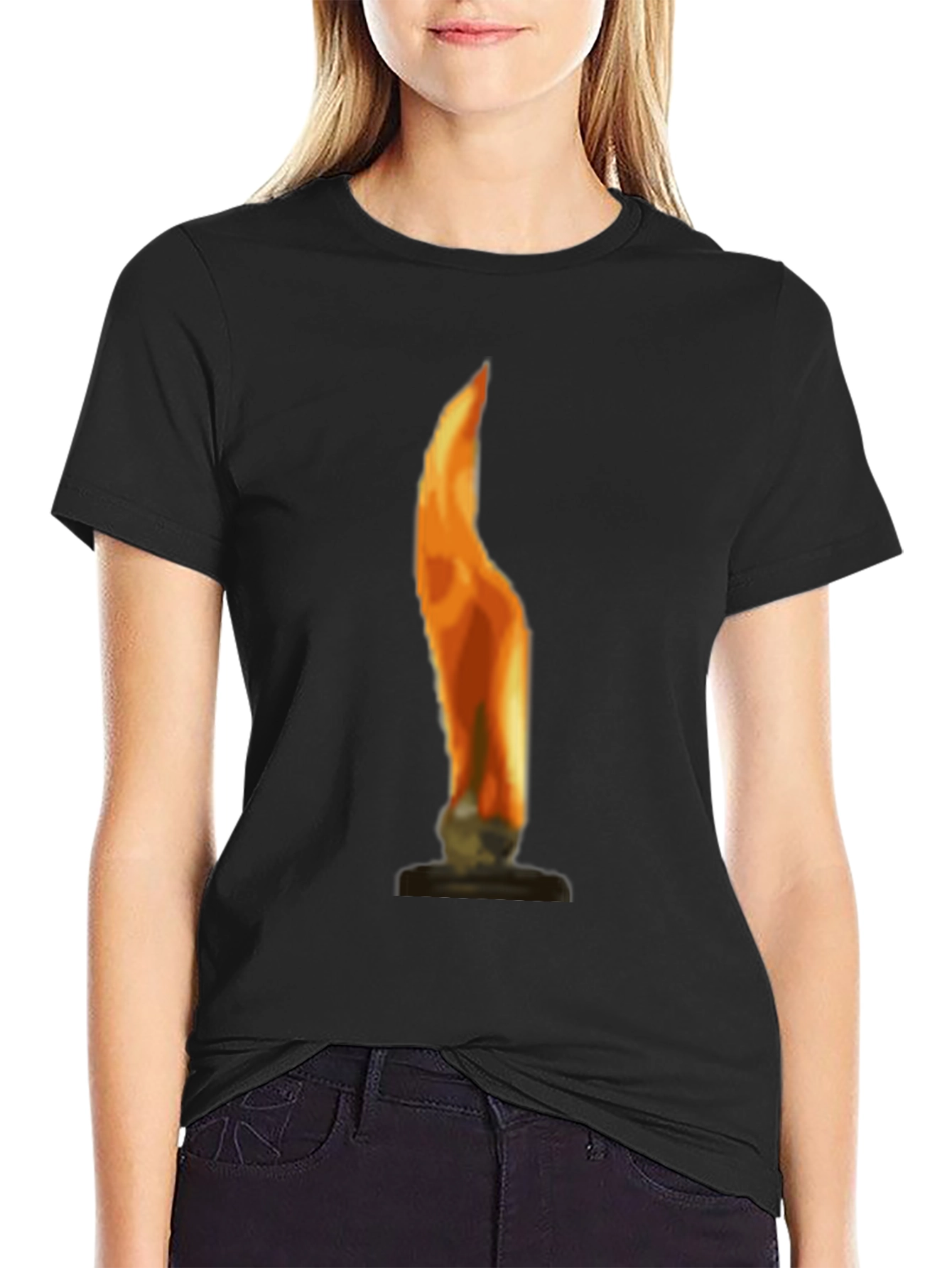 Flame Graphic Black Tee Shirt