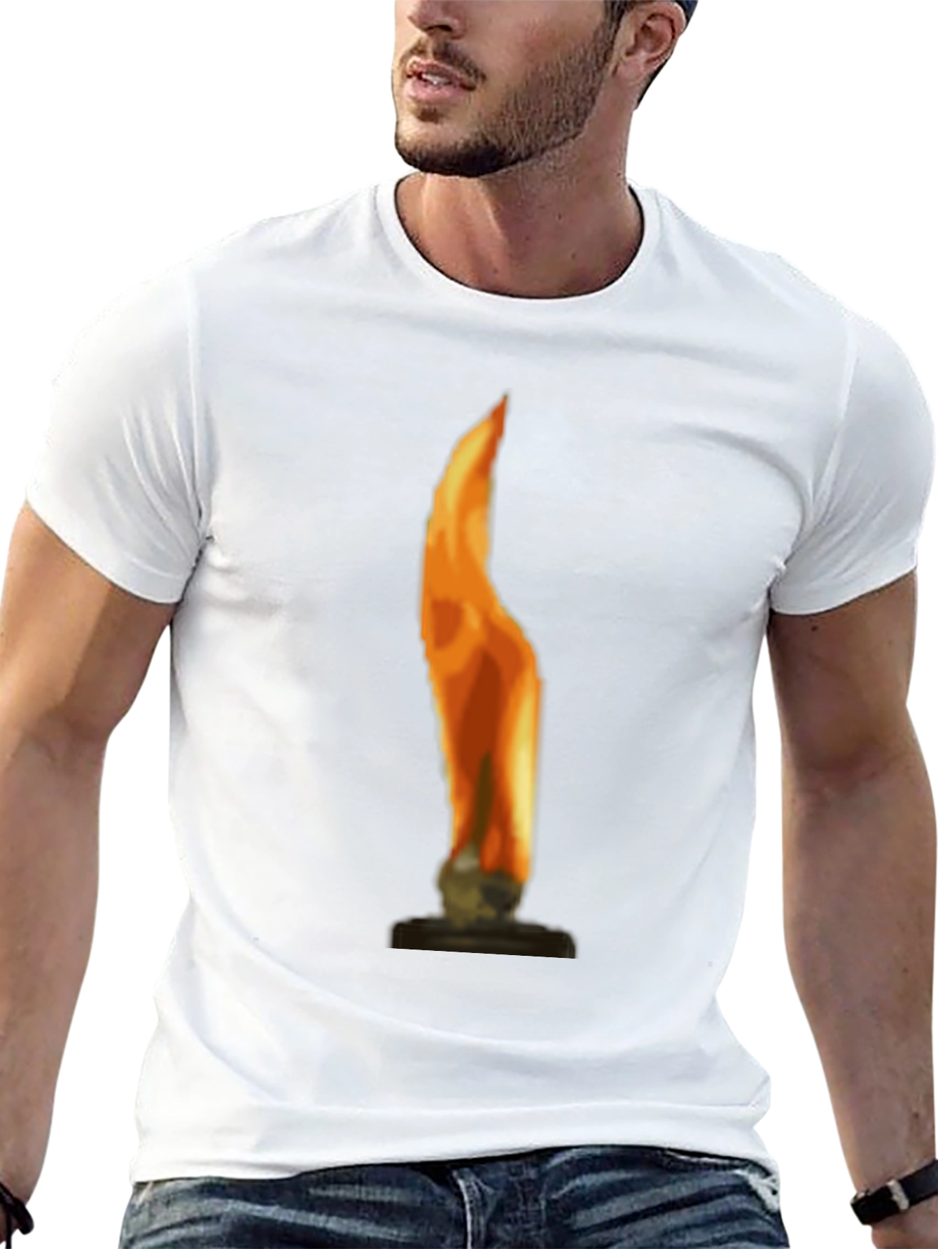 Flame Graphic Black Tee Shirt