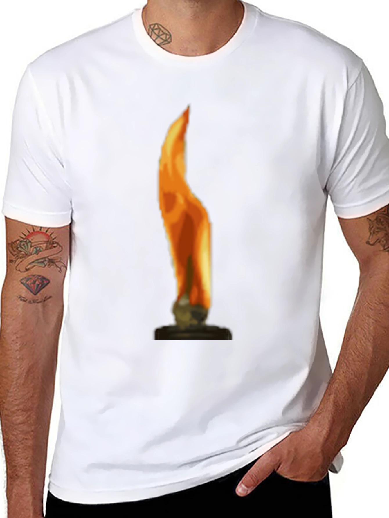 Flame Graphic Black Tee Shirt