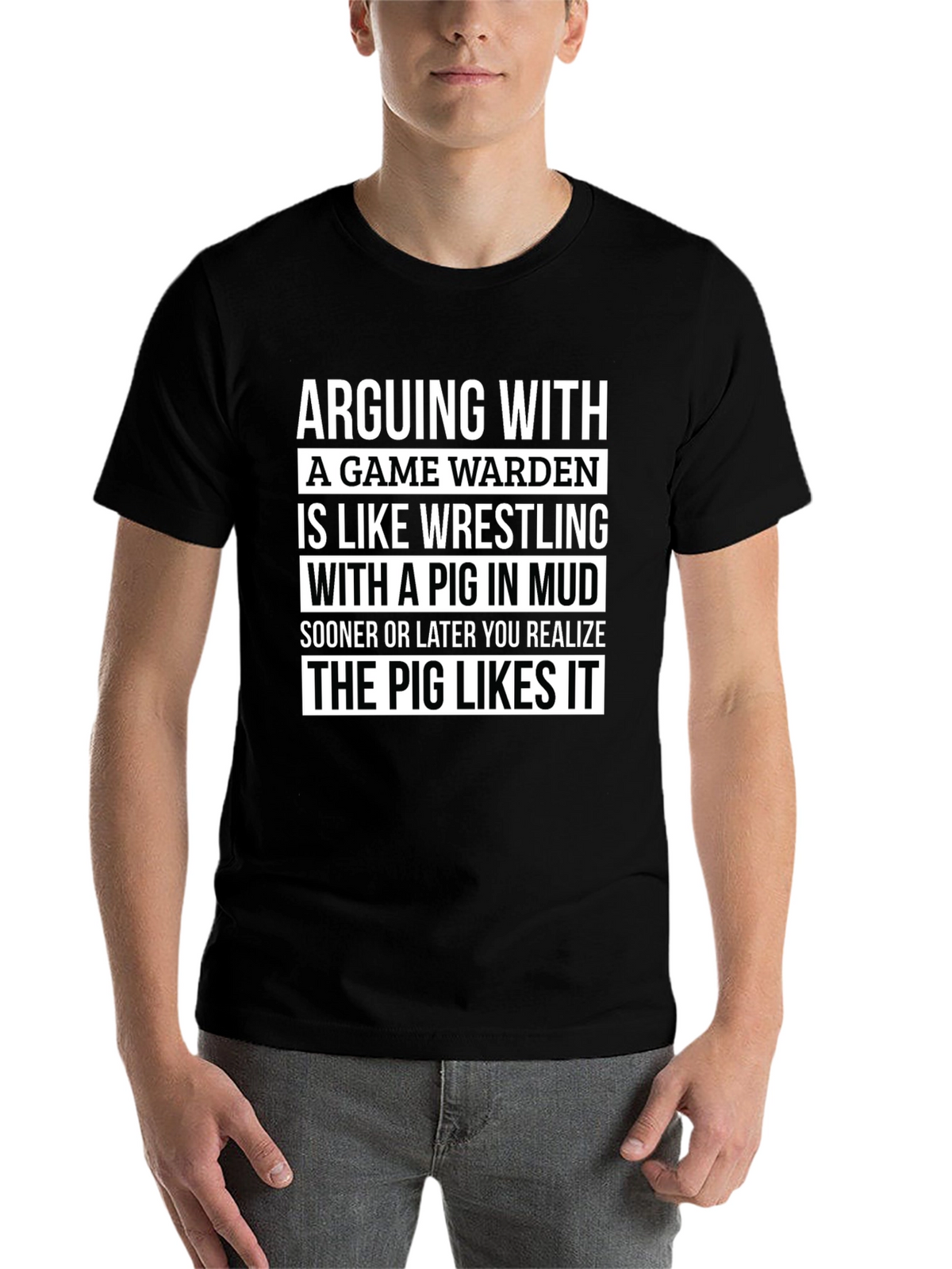 Game Warden Pig Wrestling T-Shirt