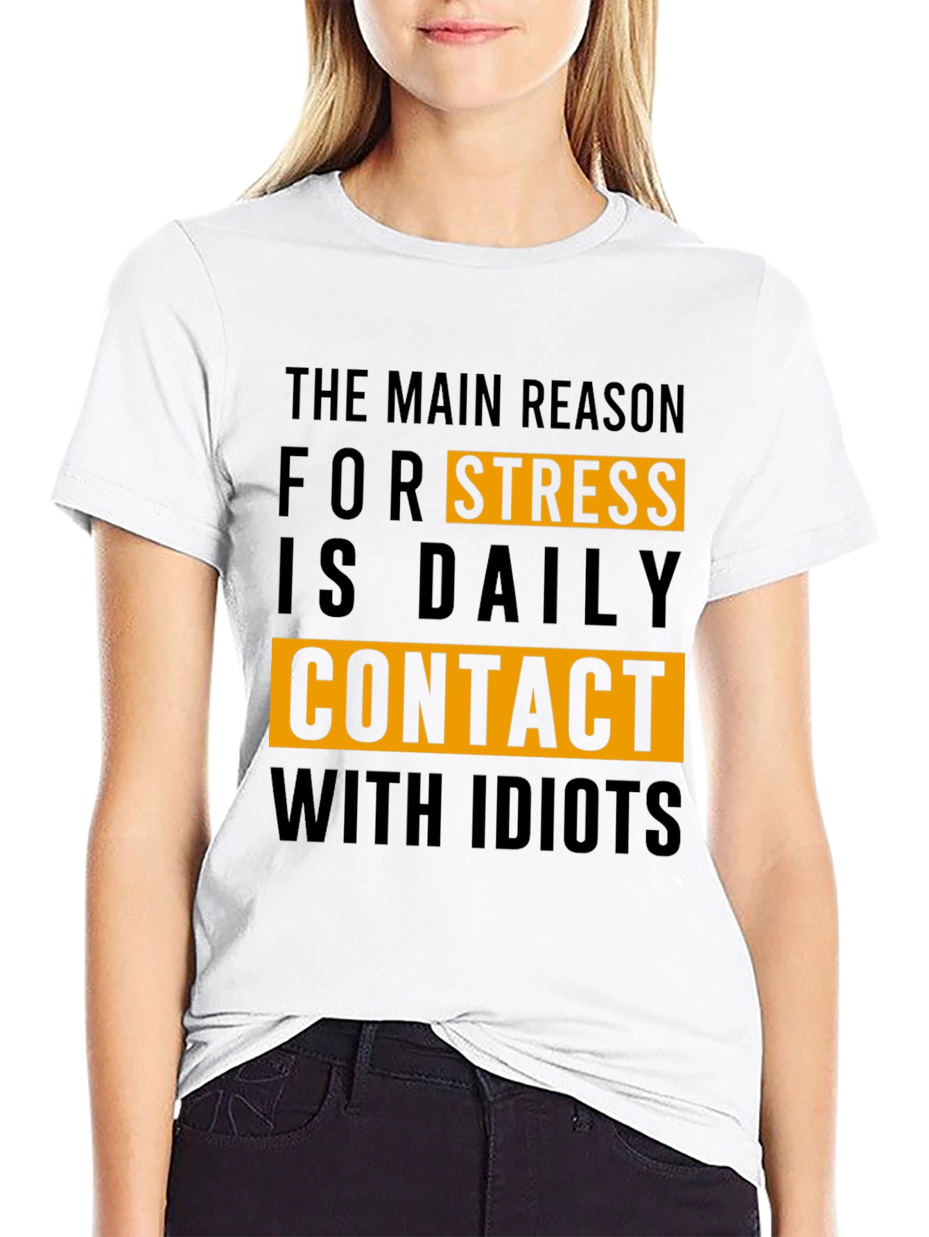 Funny Stress Relief T-Shirt - Daily Contact With Idiots