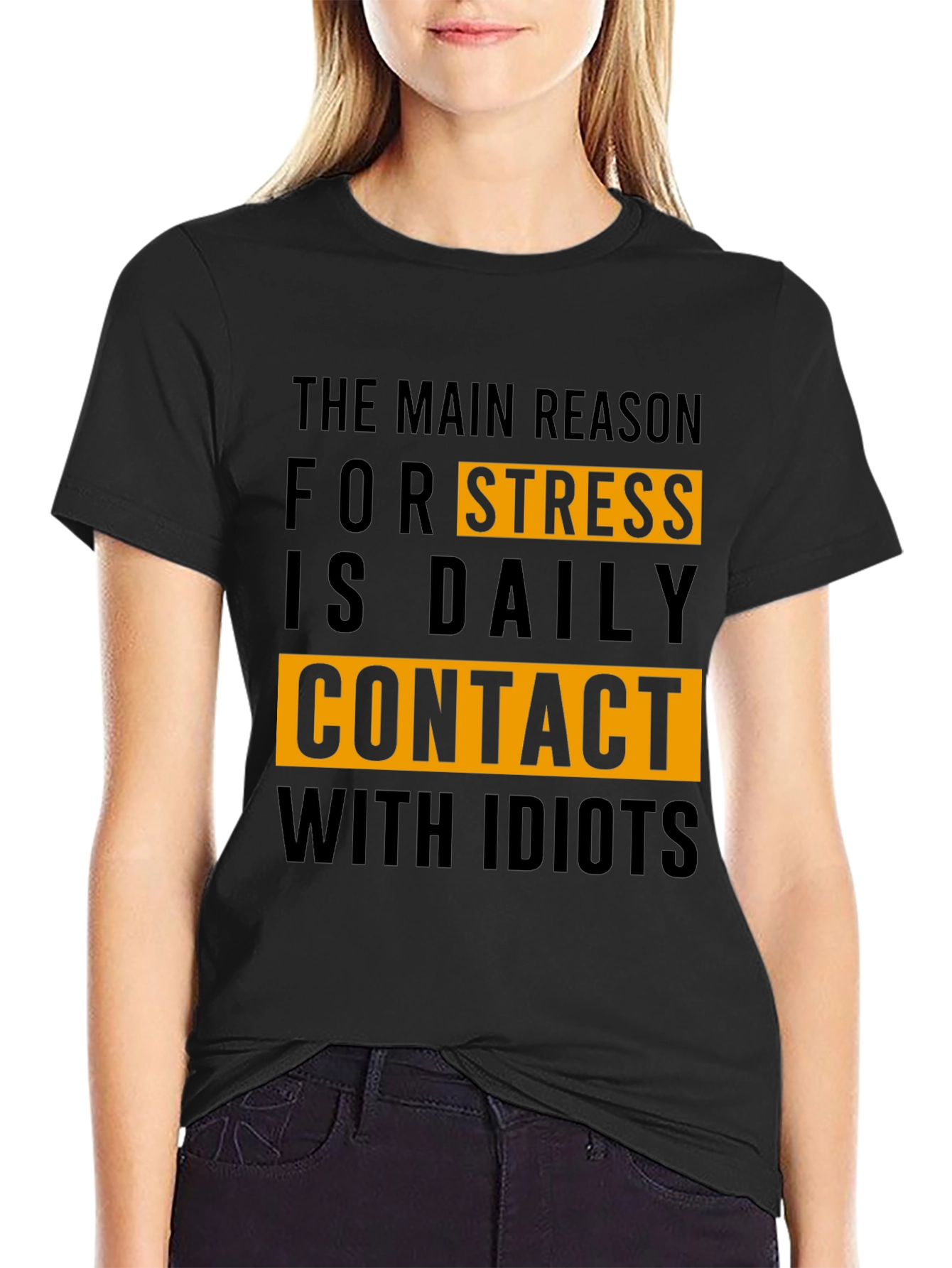 Funny Stress Relief T-Shirt - Daily Contact With Idiots