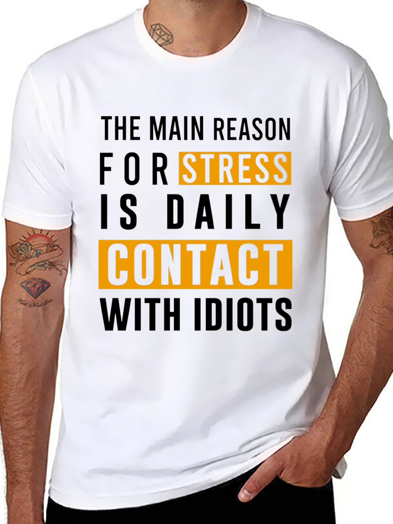 Funny Stress Relief T-Shirt - Daily Contact With Idiots