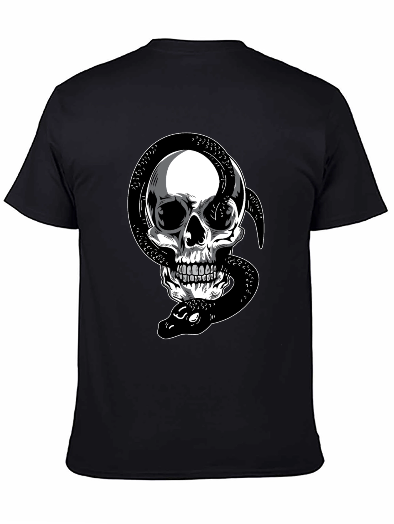 Skull & Snake Graphic Tee - Dark Style