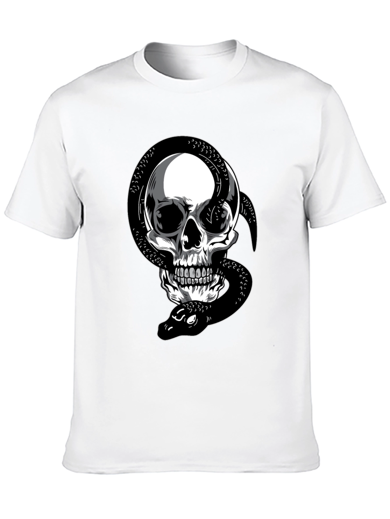 Skull & Snake Graphic Tee - Dark Style