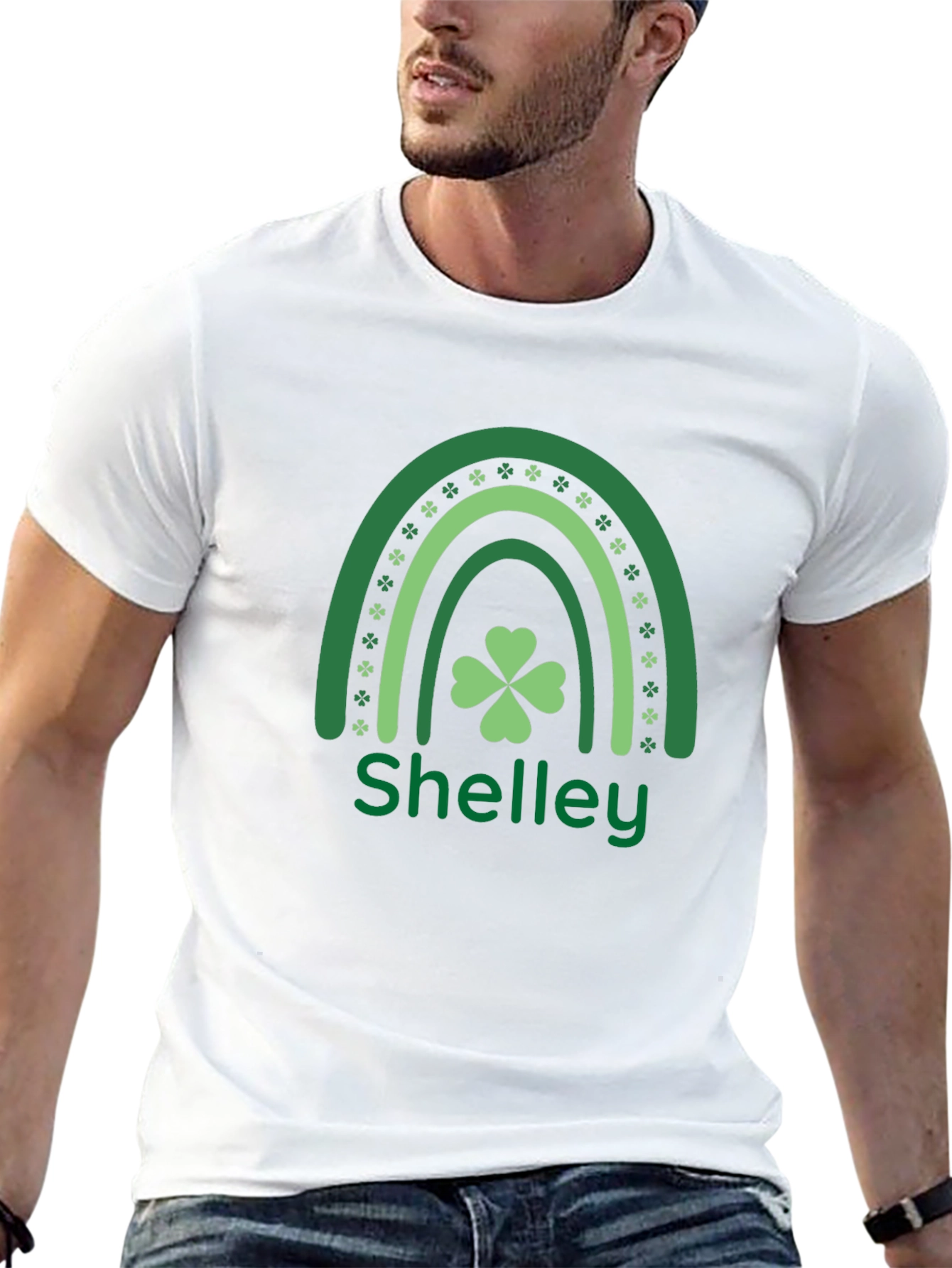 Shelley St. Patricks Day Rainbow Shamrock T-Shirt
