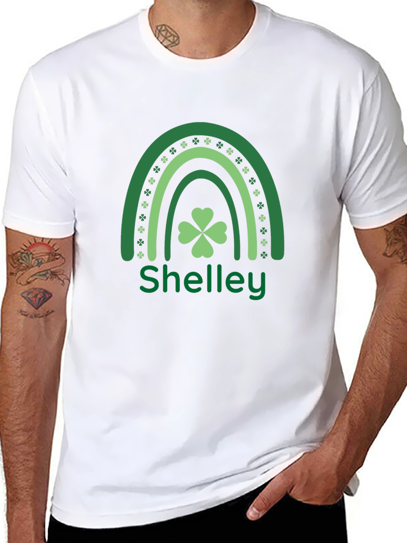 Shelley St. Patricks Day Rainbow Shamrock T-Shirt