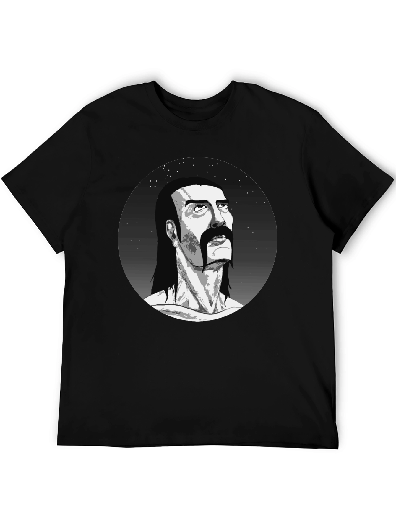 Retro Portrait Graphic Black T-Shirt