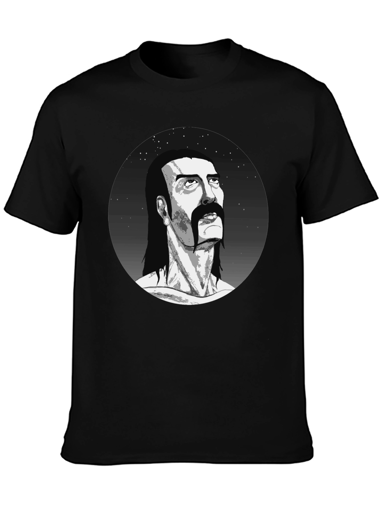 Retro Portrait Graphic Black T-Shirt