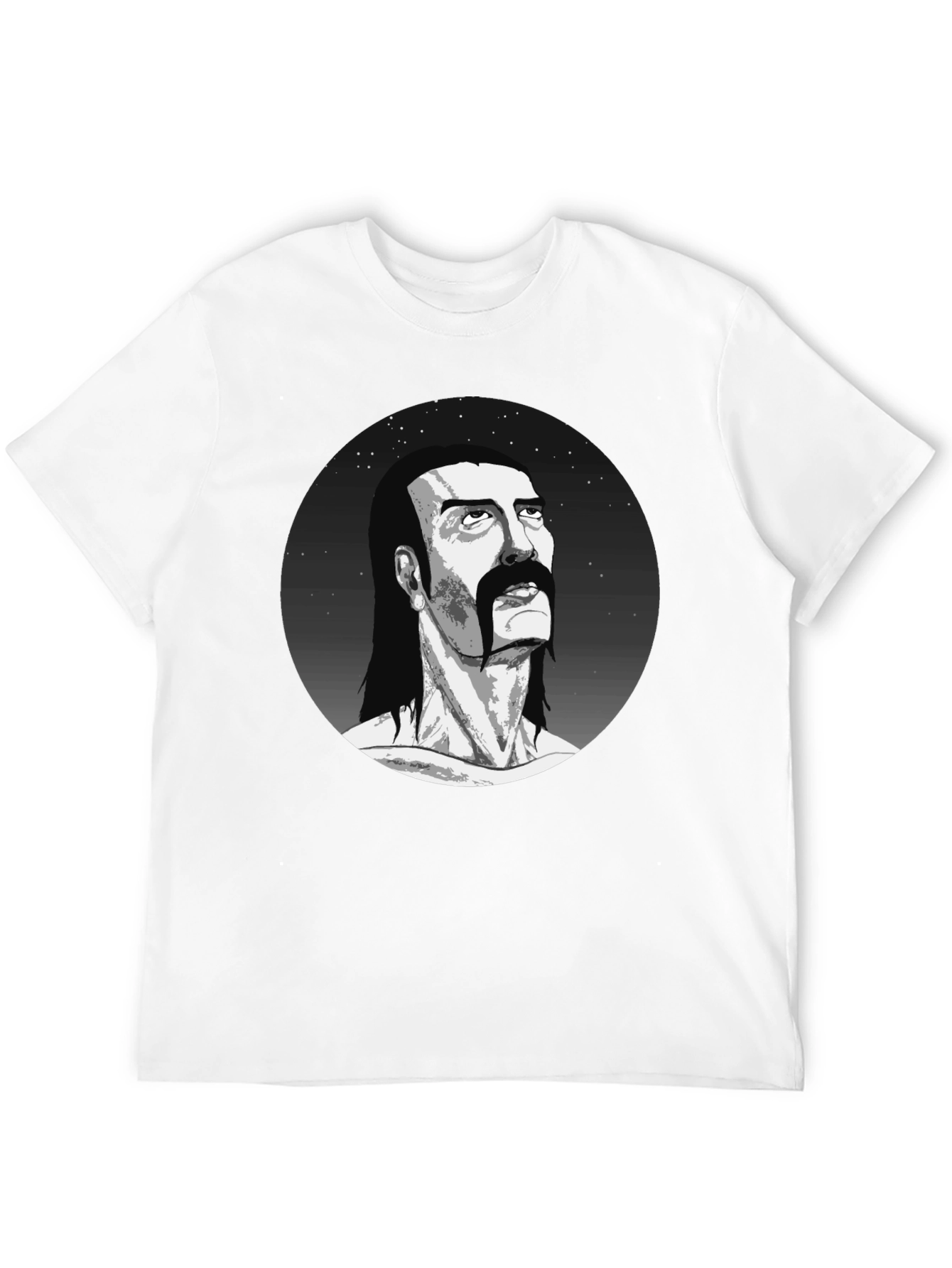 Retro Portrait Graphic Black T-Shirt