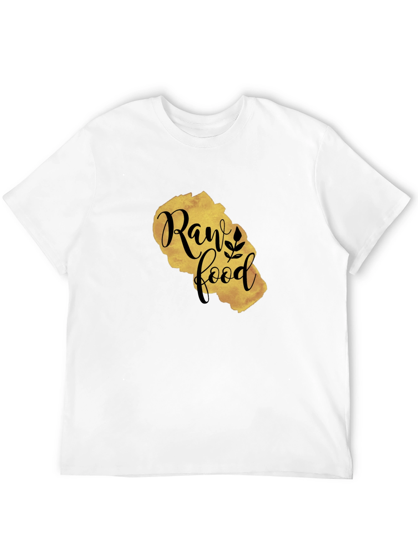 Raw Food Gold Print Black T-Shirt