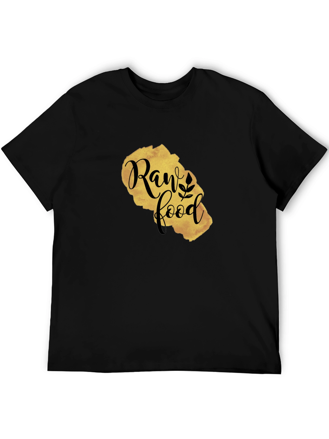 Raw Food Gold Print Black T-Shirt