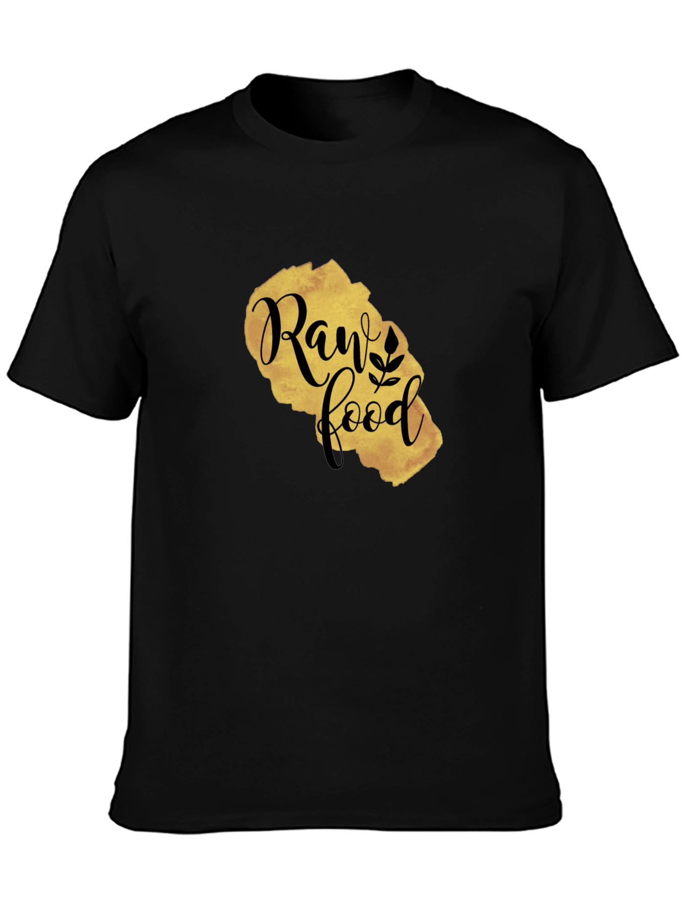 Raw Food Gold Print Black T-Shirt