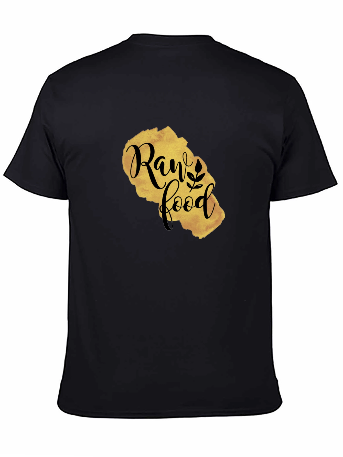 Raw Food Gold Print Black T-Shirt