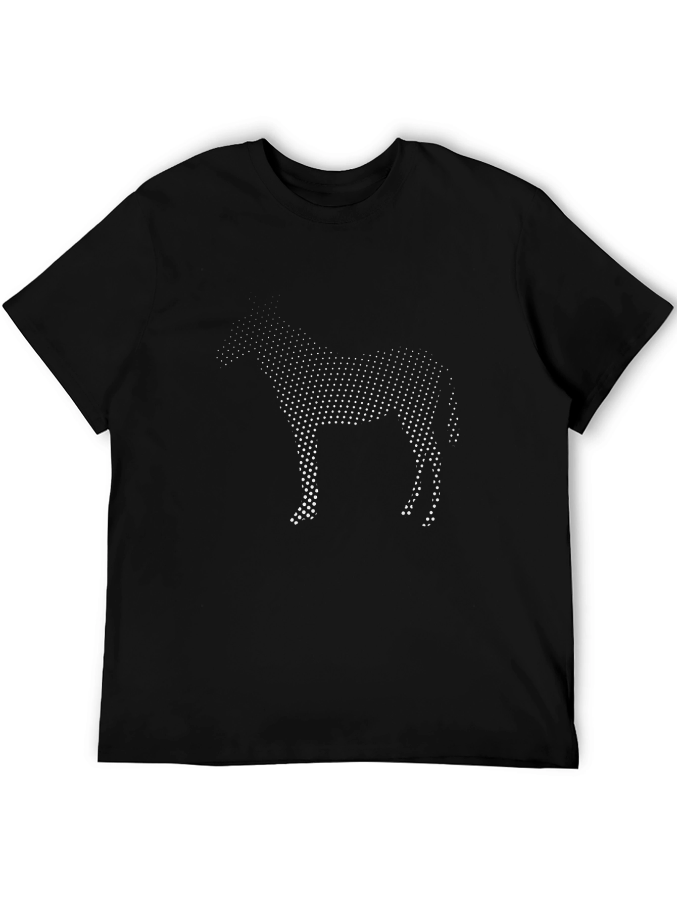 Stylish Horse Graphic Black T-Shirt