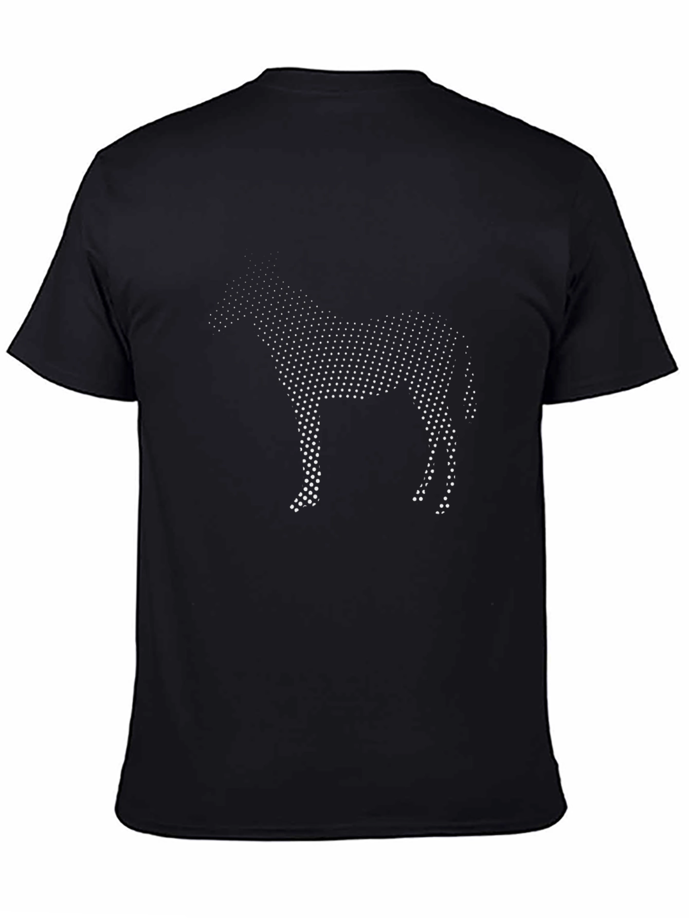 Stylish Horse Graphic Black T-Shirt