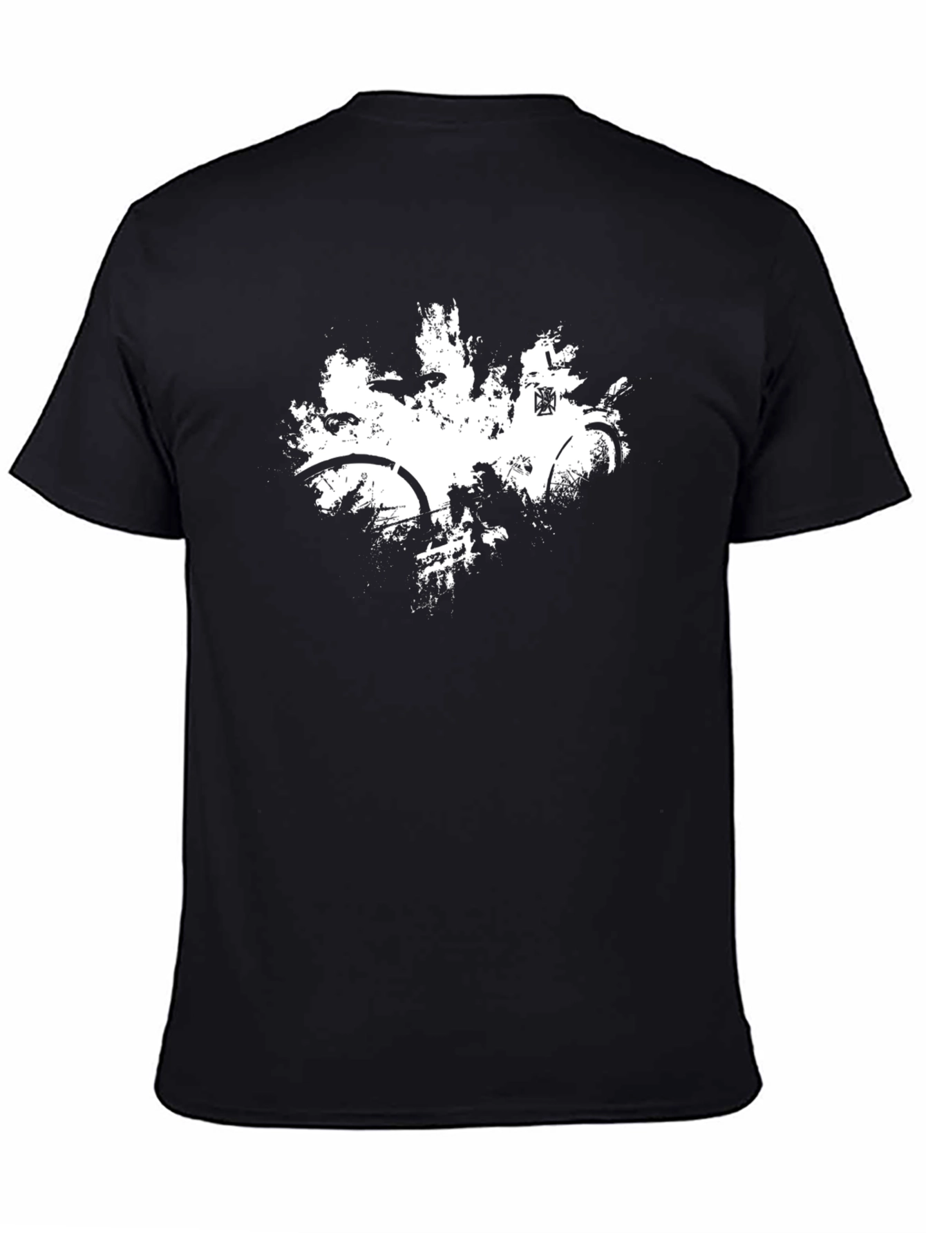 Mens Black Graphic T-Shirt: Bike Design