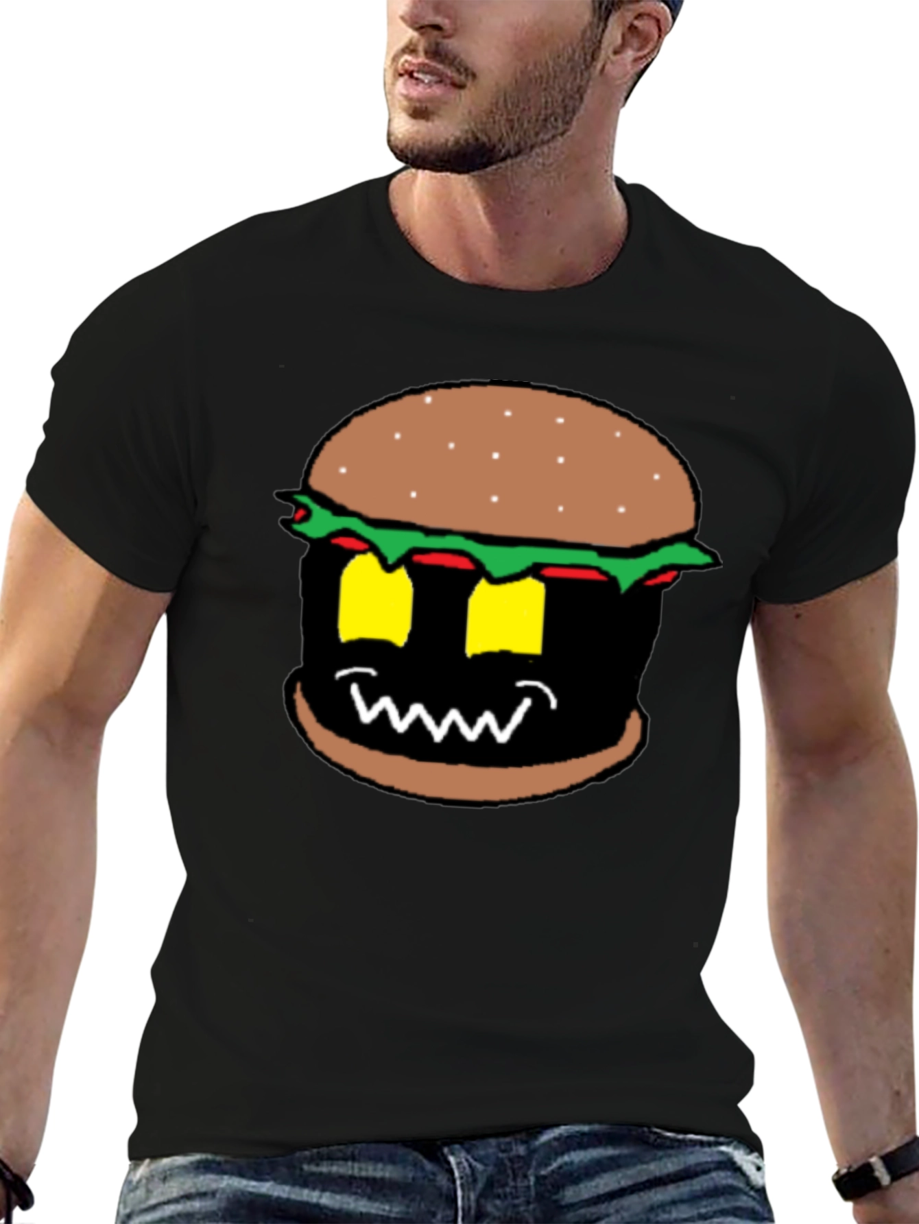 Burger Monster Graphic Tee - Black