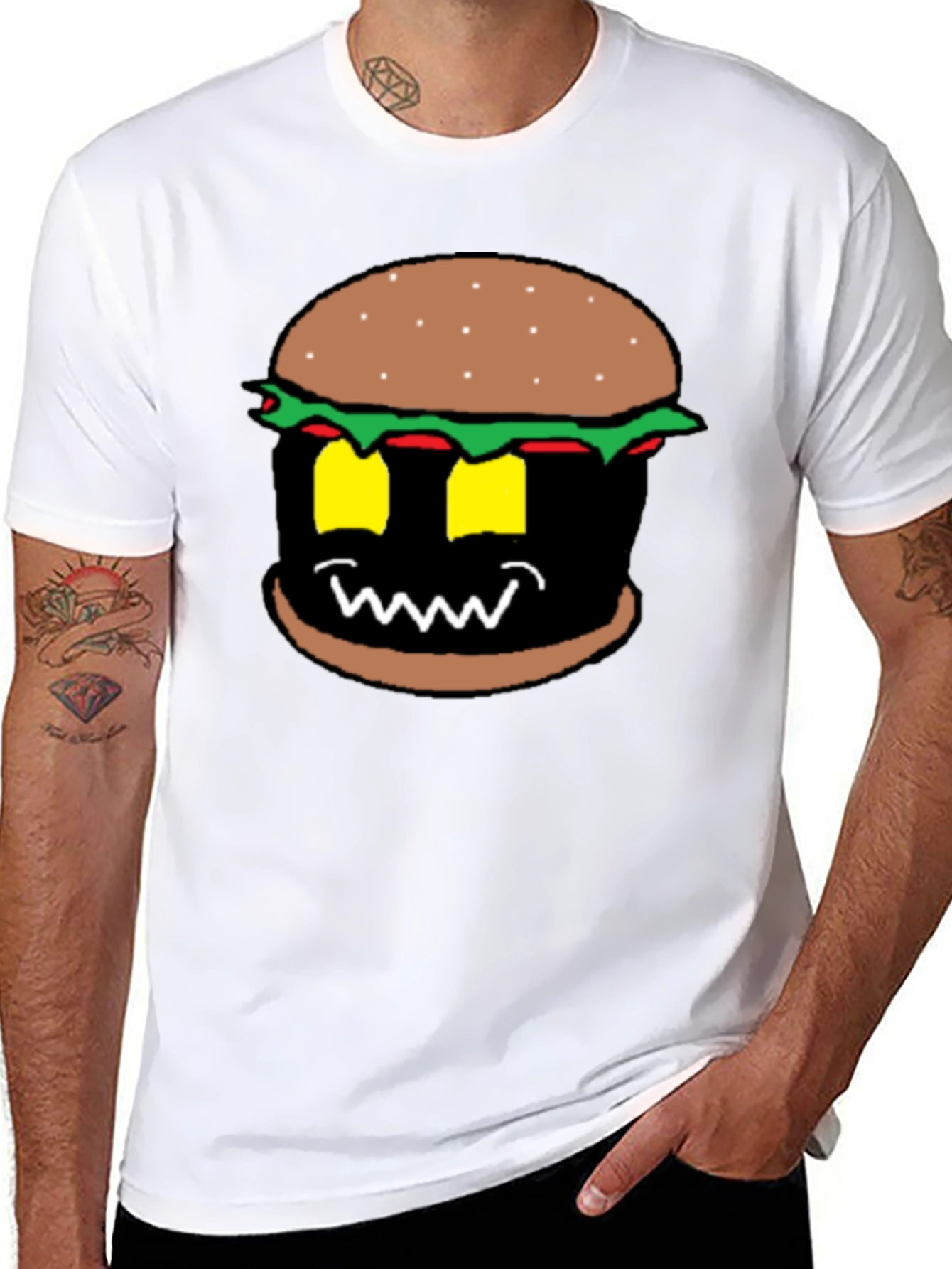 Burger Monster Graphic Tee - Black