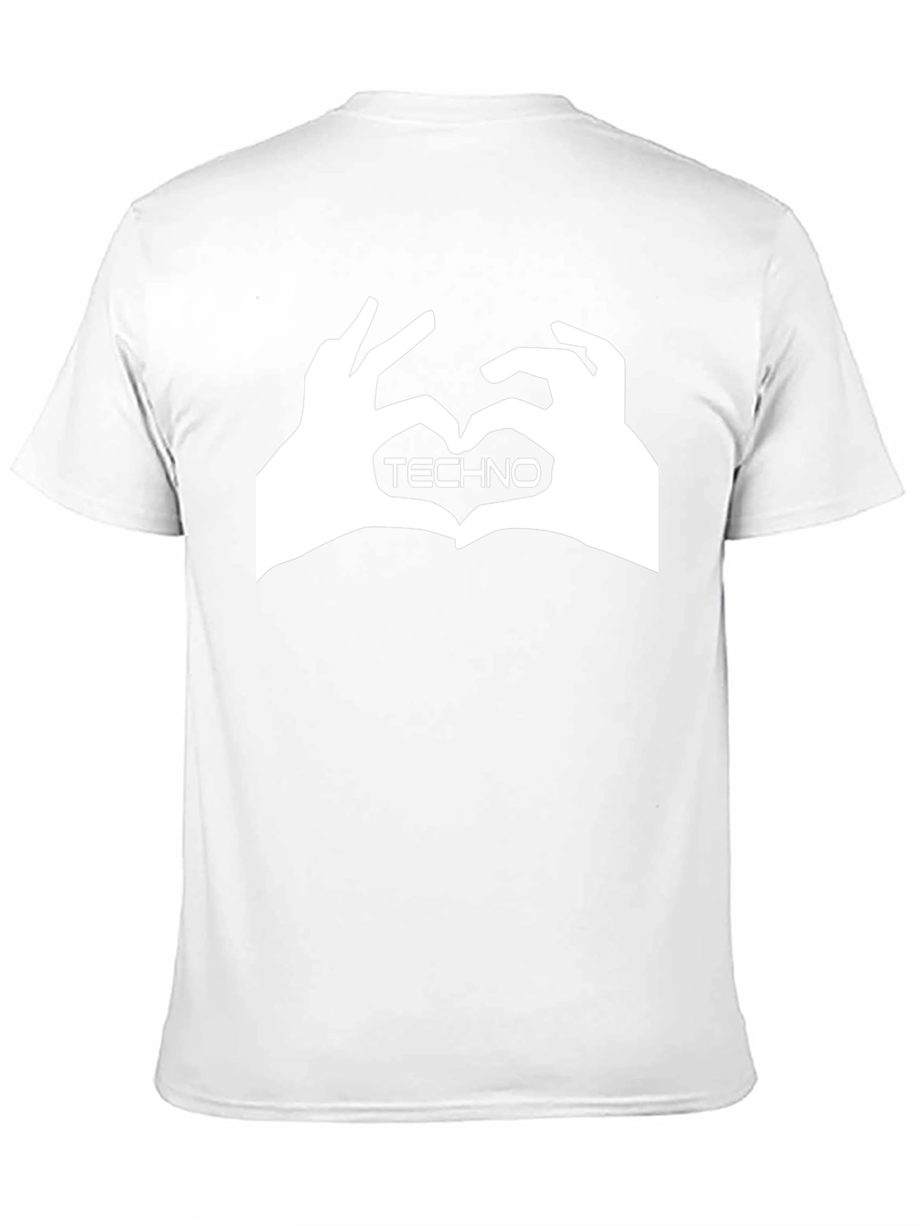 Techno Heart Hand Sign Graphic Black T-Shirt