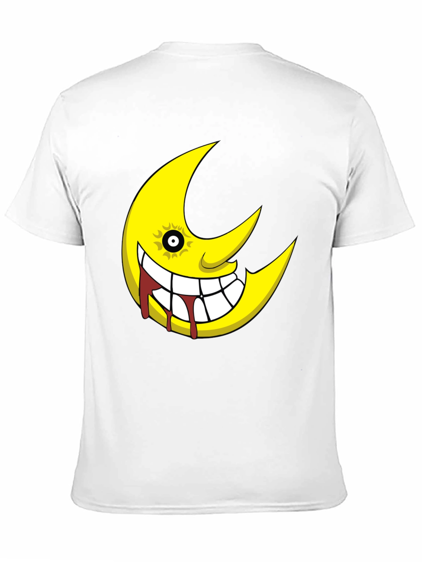 Soul Eater Inspired Creepy Moon Graphic Black T-Shirt