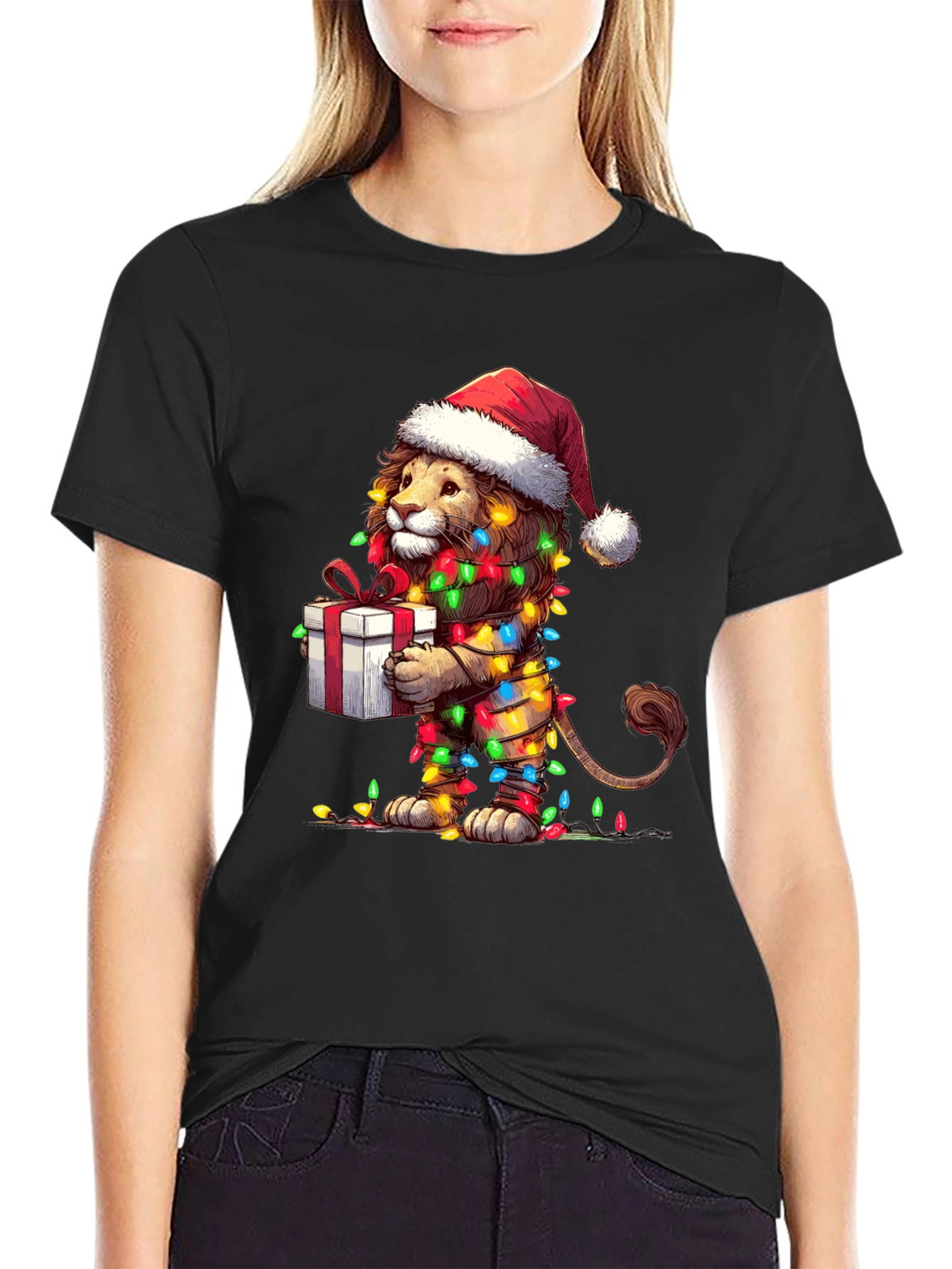 Festive Lion T-Shirt - Holiday Gift Tee