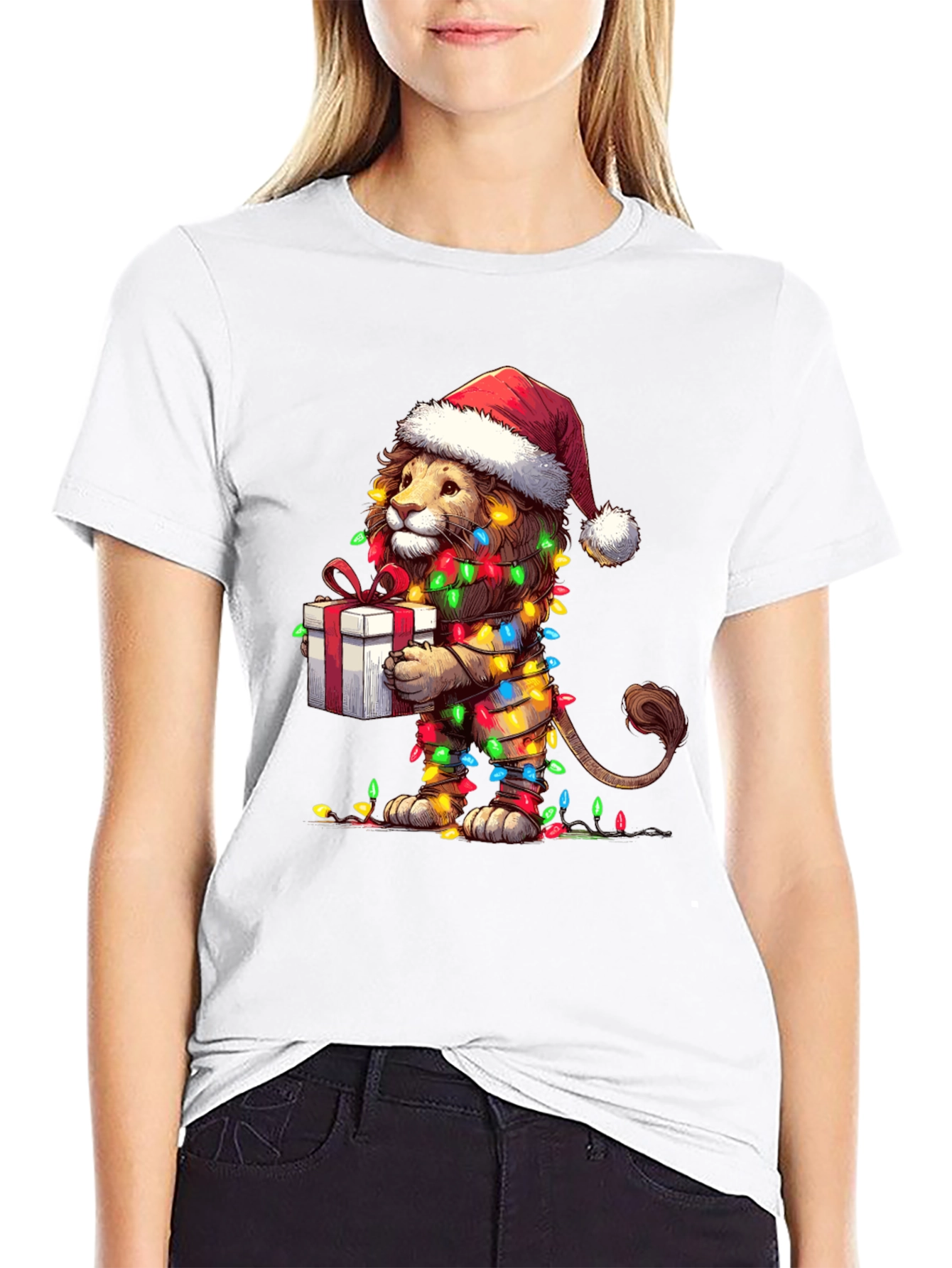 Festive Lion T-Shirt - Holiday Gift Tee