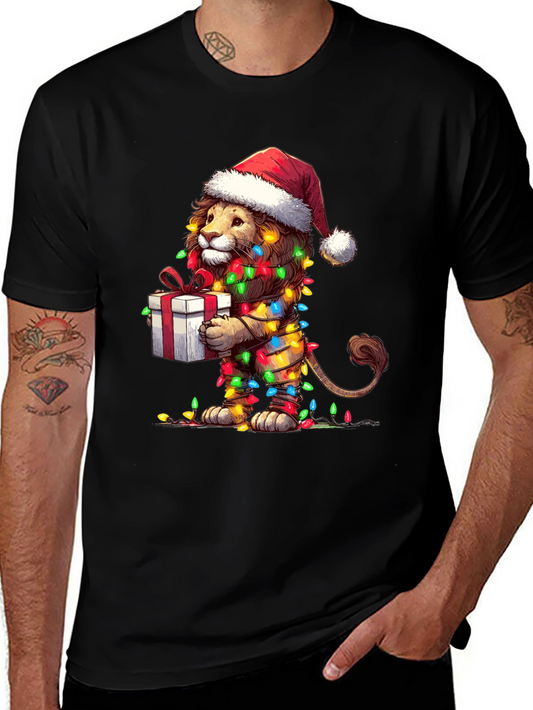 Festive Lion T-Shirt - Holiday Gift Tee