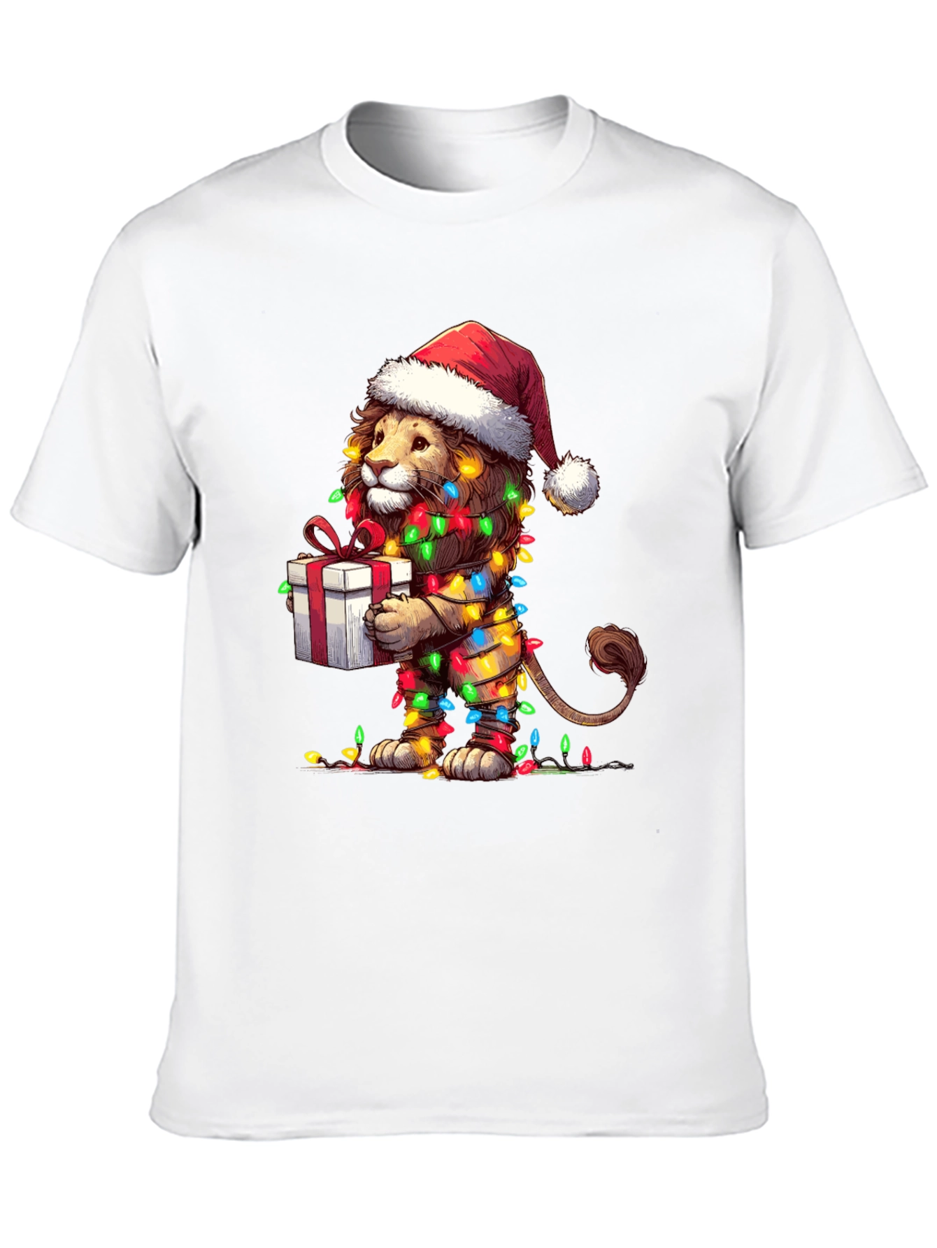 Festive Lion T-Shirt - Holiday Gift Tee