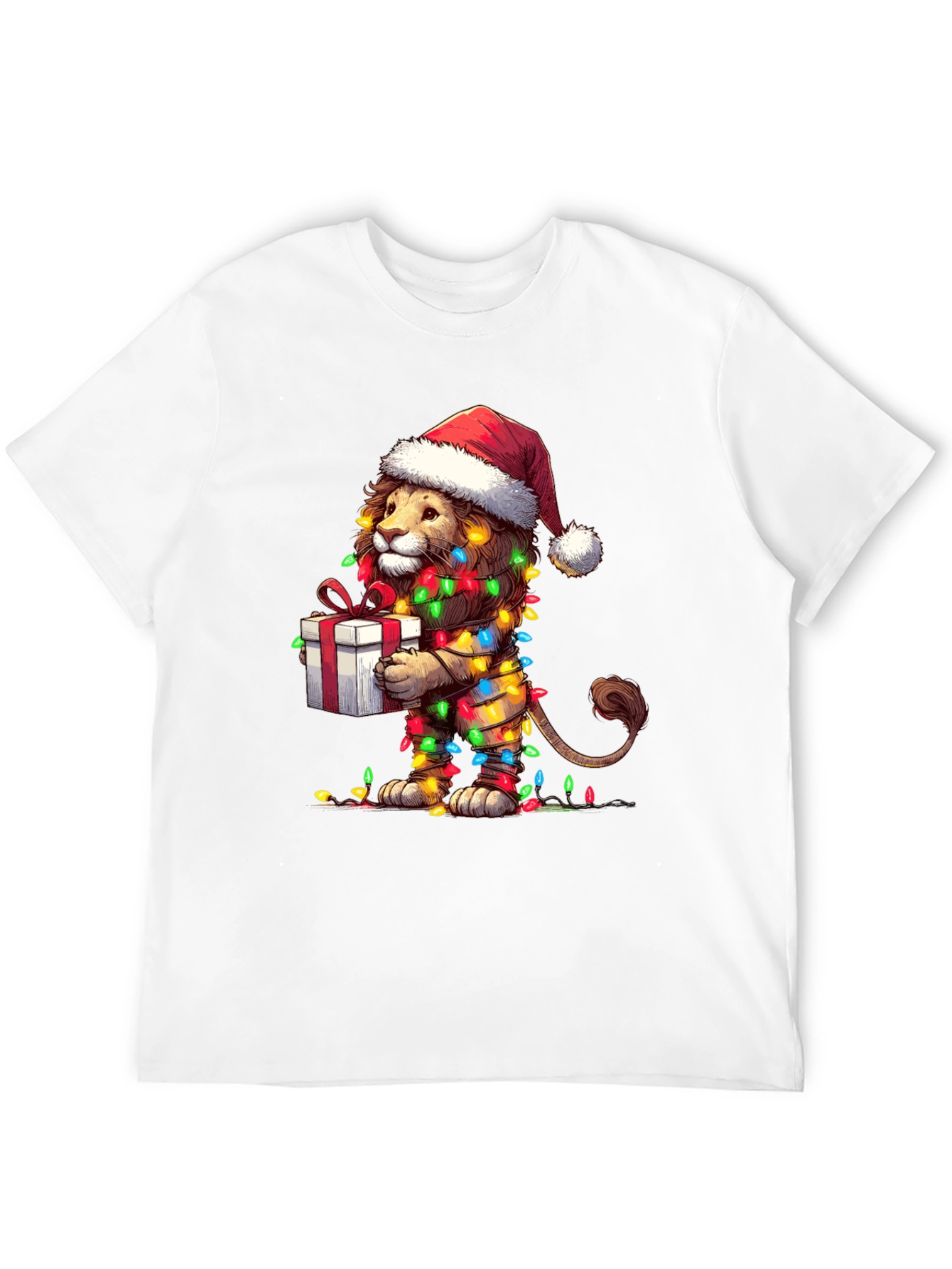 Festive Lion T-Shirt - Holiday Gift Tee