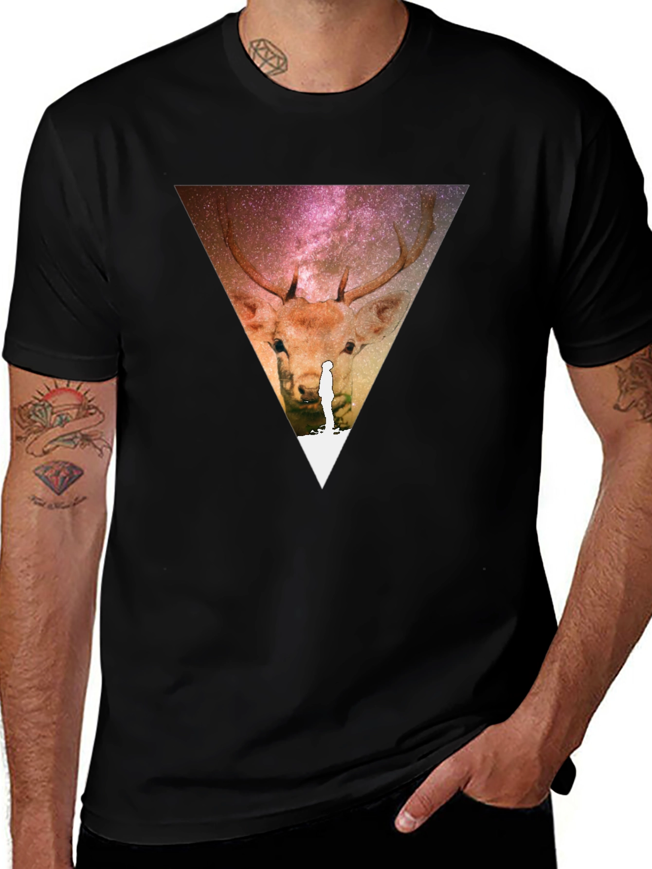 Deer Galaxy Triangle T-Shirt