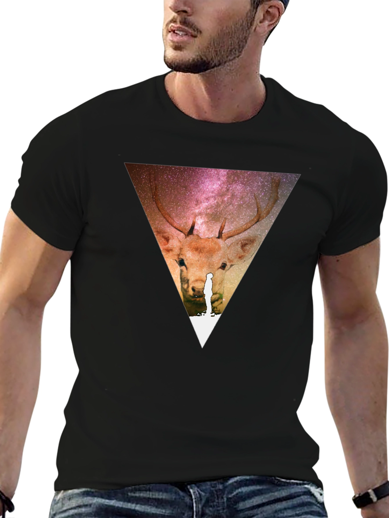 Deer Galaxy Triangle T-Shirt