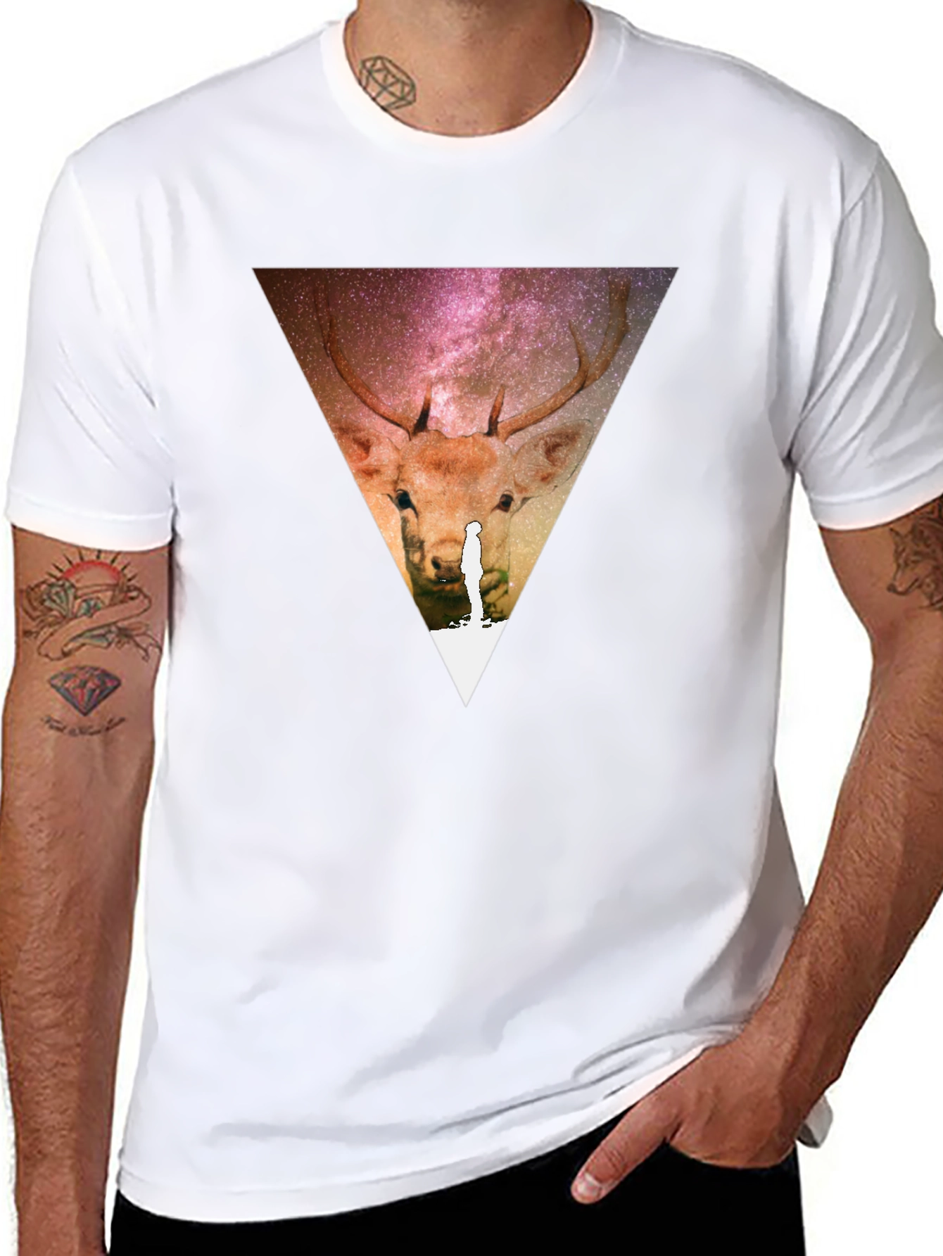 Deer Galaxy Triangle T-Shirt
