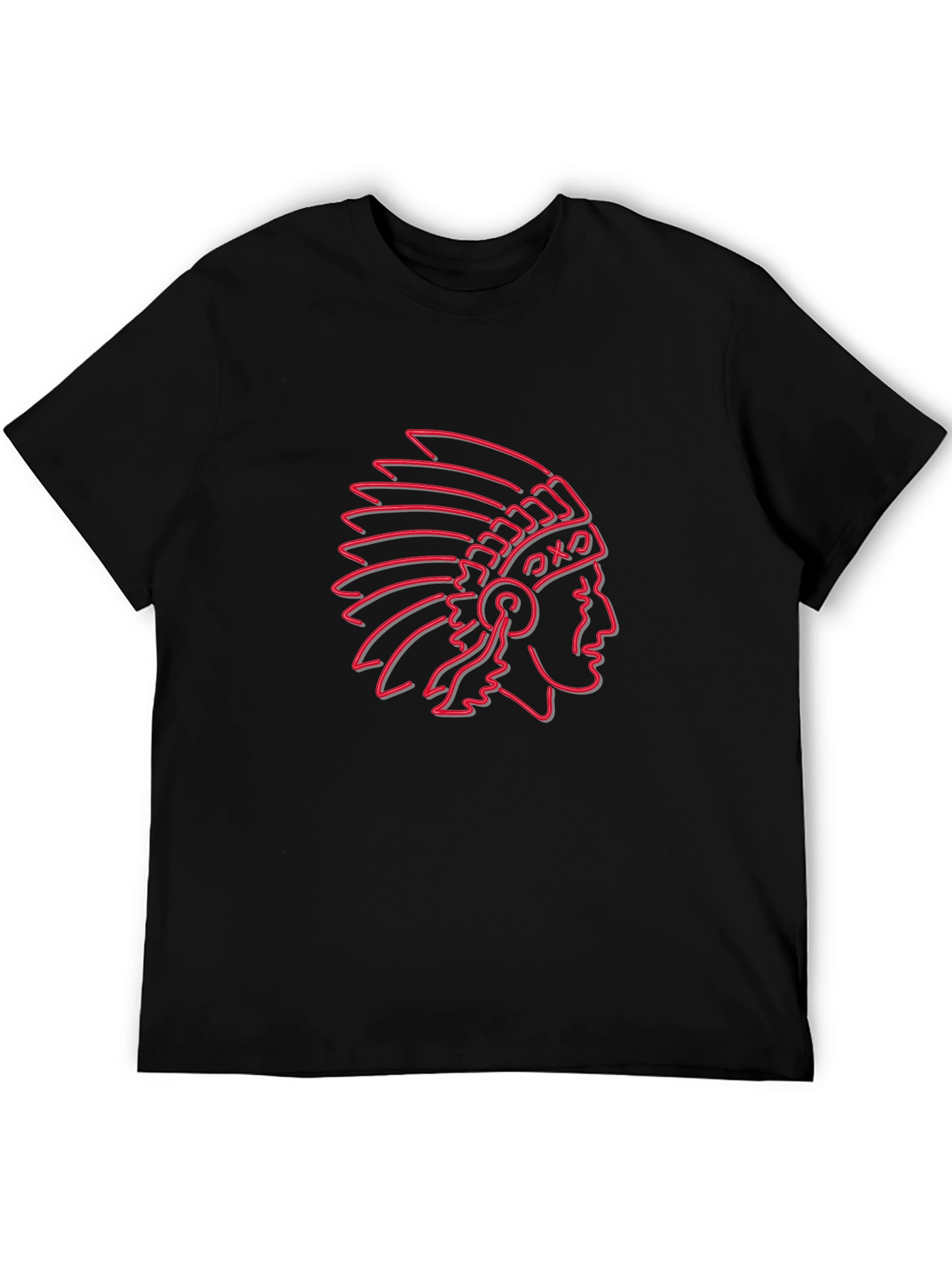 Neon Chief Graphic Tee - Black Cotton Blend