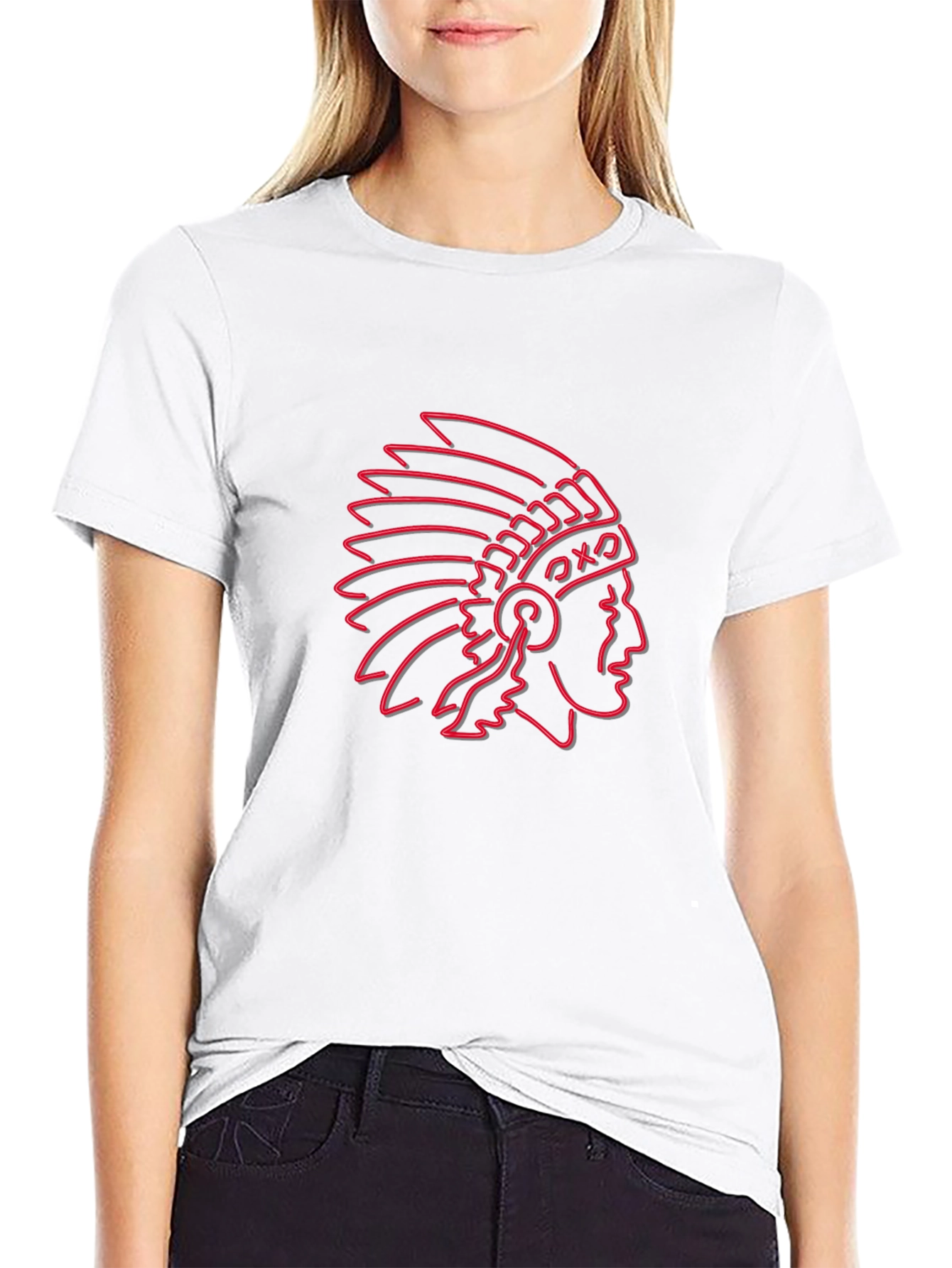 Neon Chief Graphic Tee - Black Cotton Blend