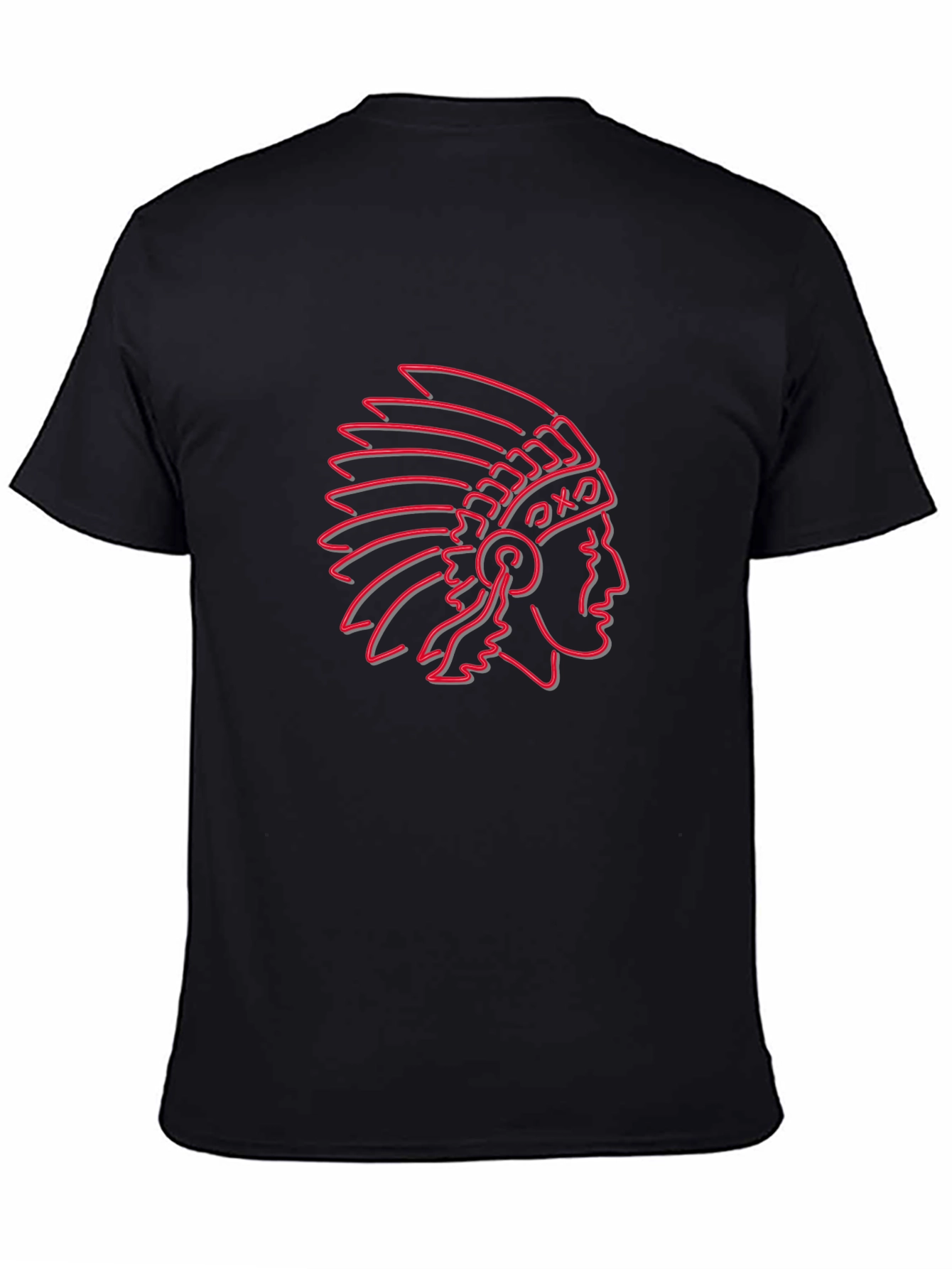 Neon Chief Graphic Tee - Black Cotton Blend