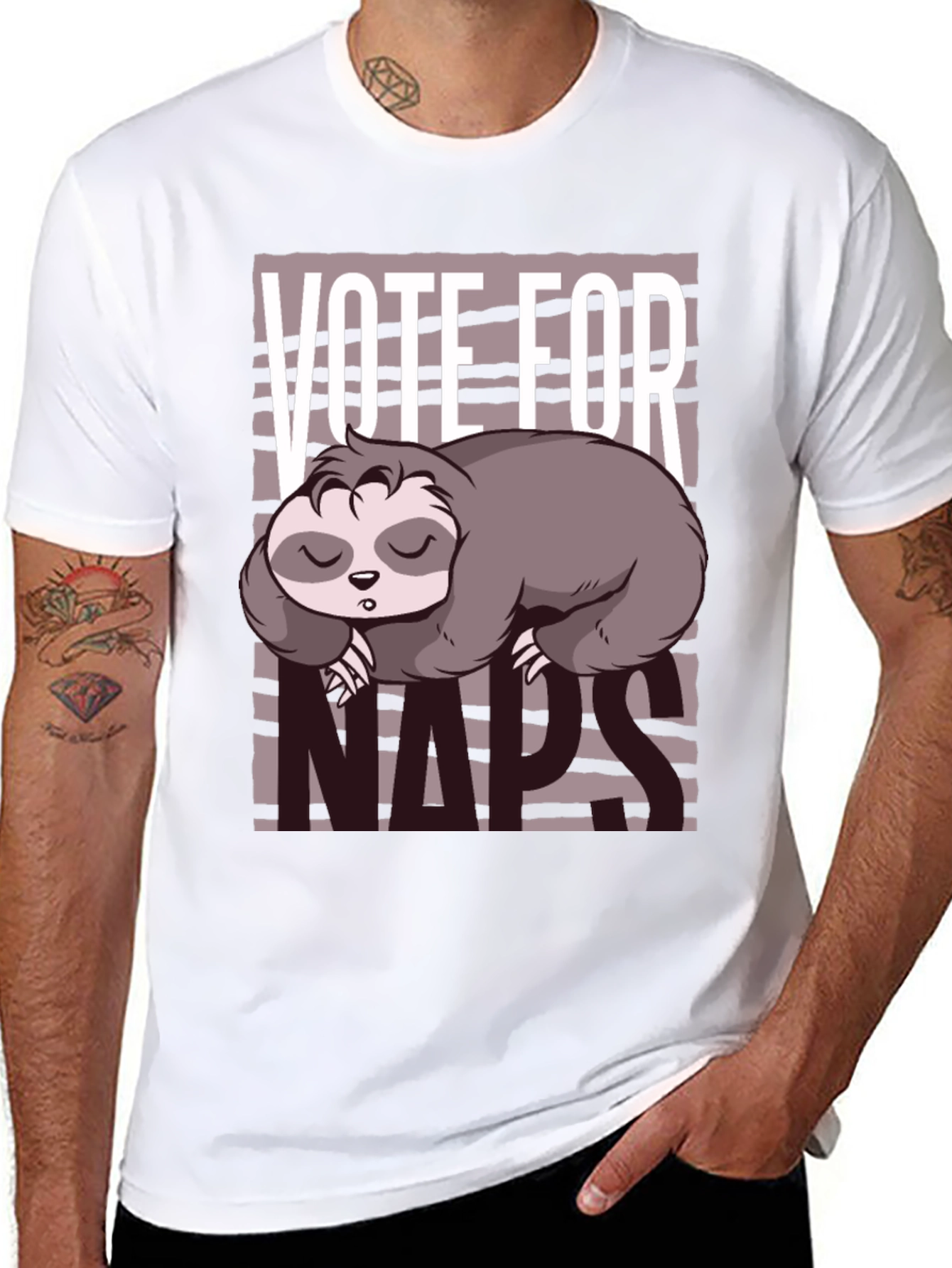 Vote for Naps Sloth Graphic Tee
