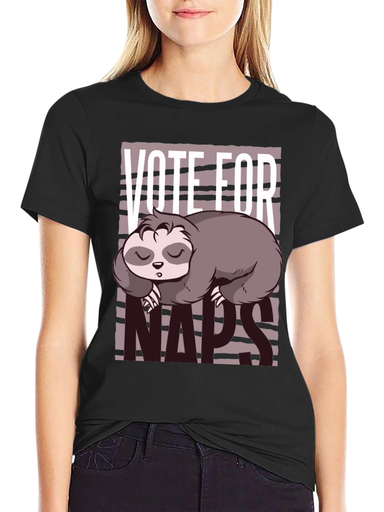 Vote for Naps Sloth Graphic Tee