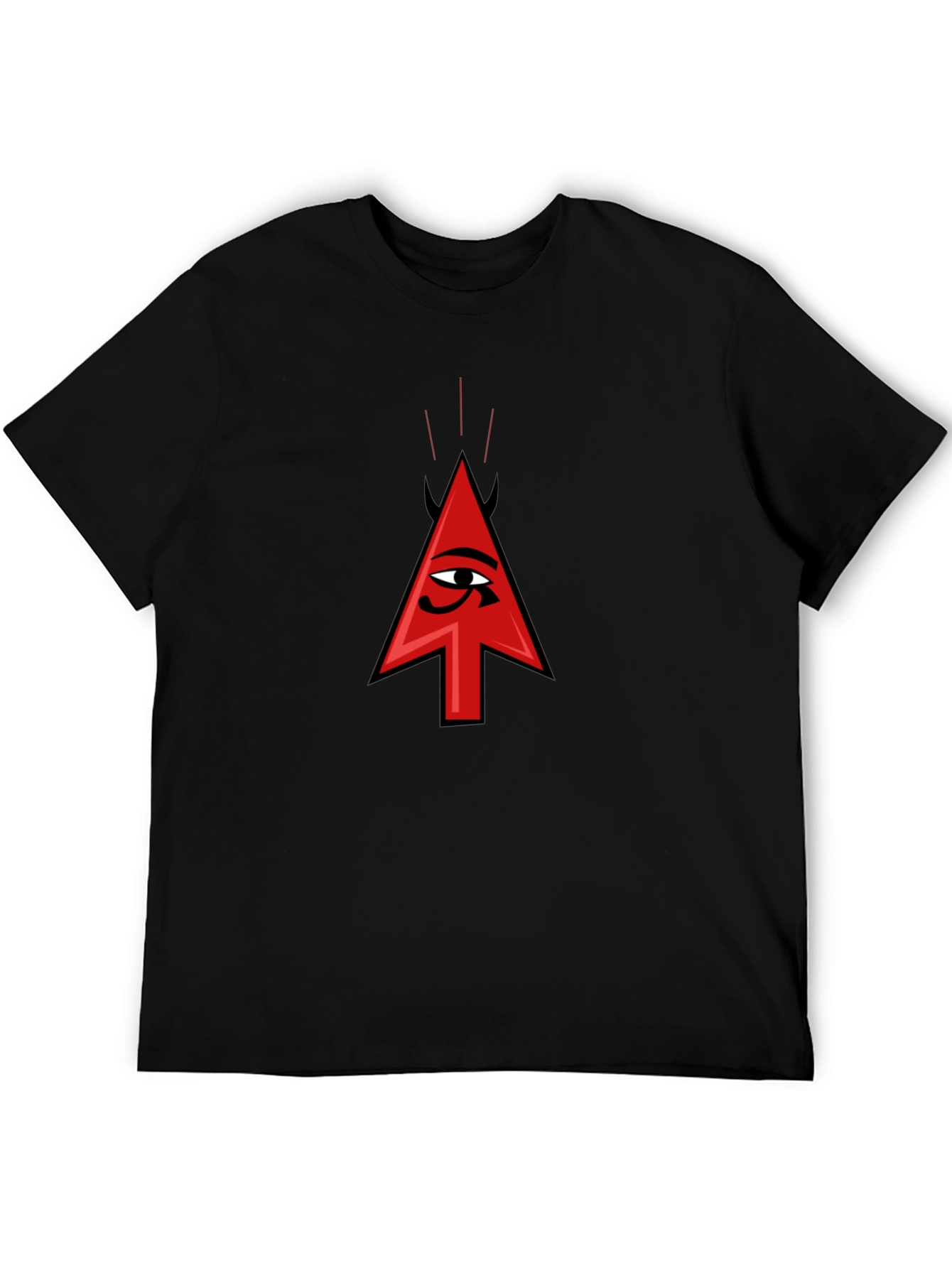 Devil Eye Arrow Graphic T-Shirt - Black Cotton Tee