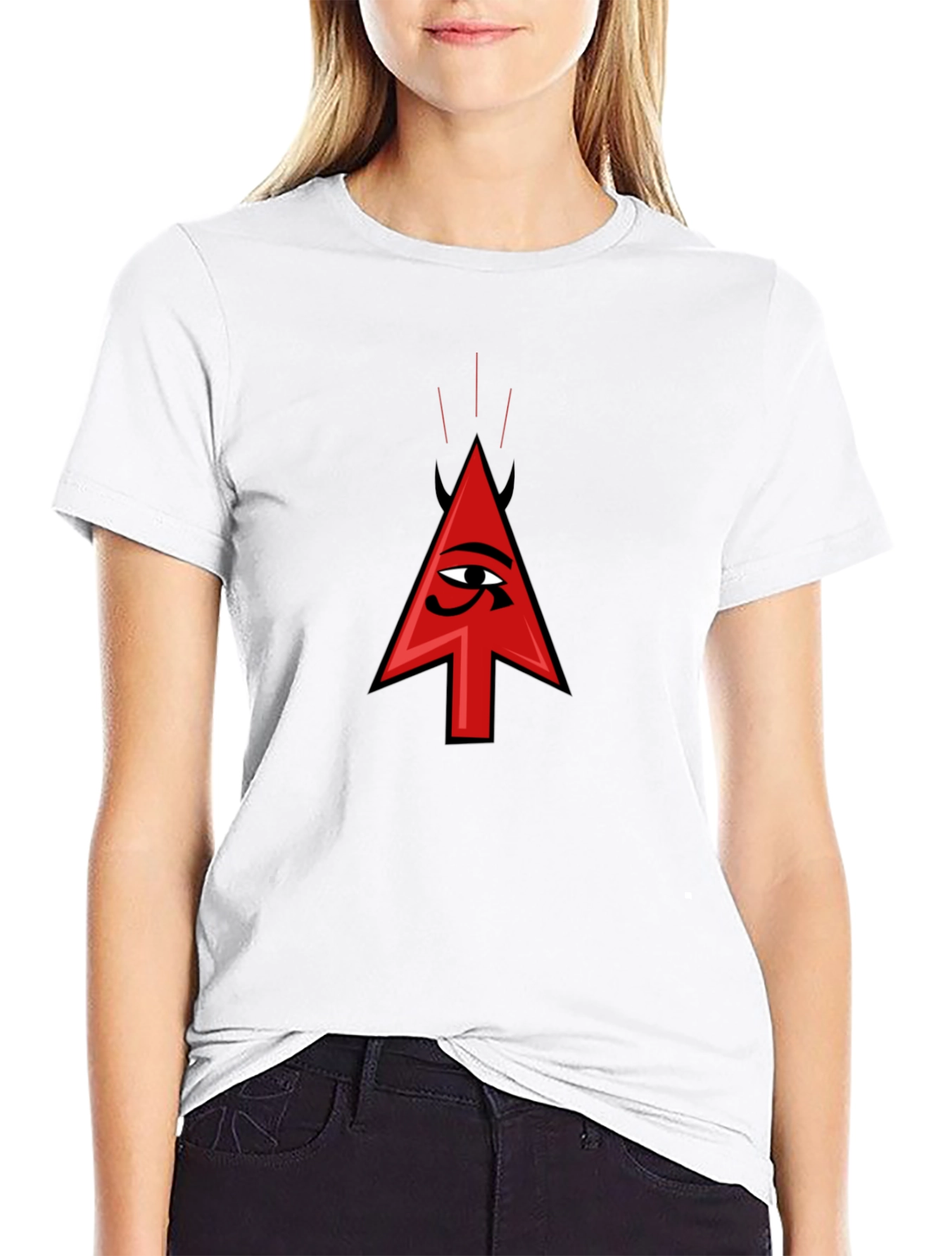 Devil Eye Arrow Graphic T-Shirt - Black Cotton Tee