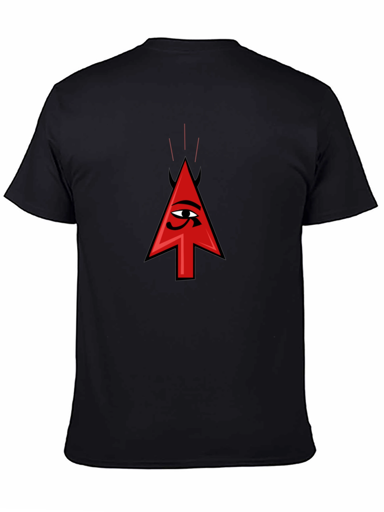 Devil Eye Arrow Graphic T-Shirt - Black Cotton Tee
