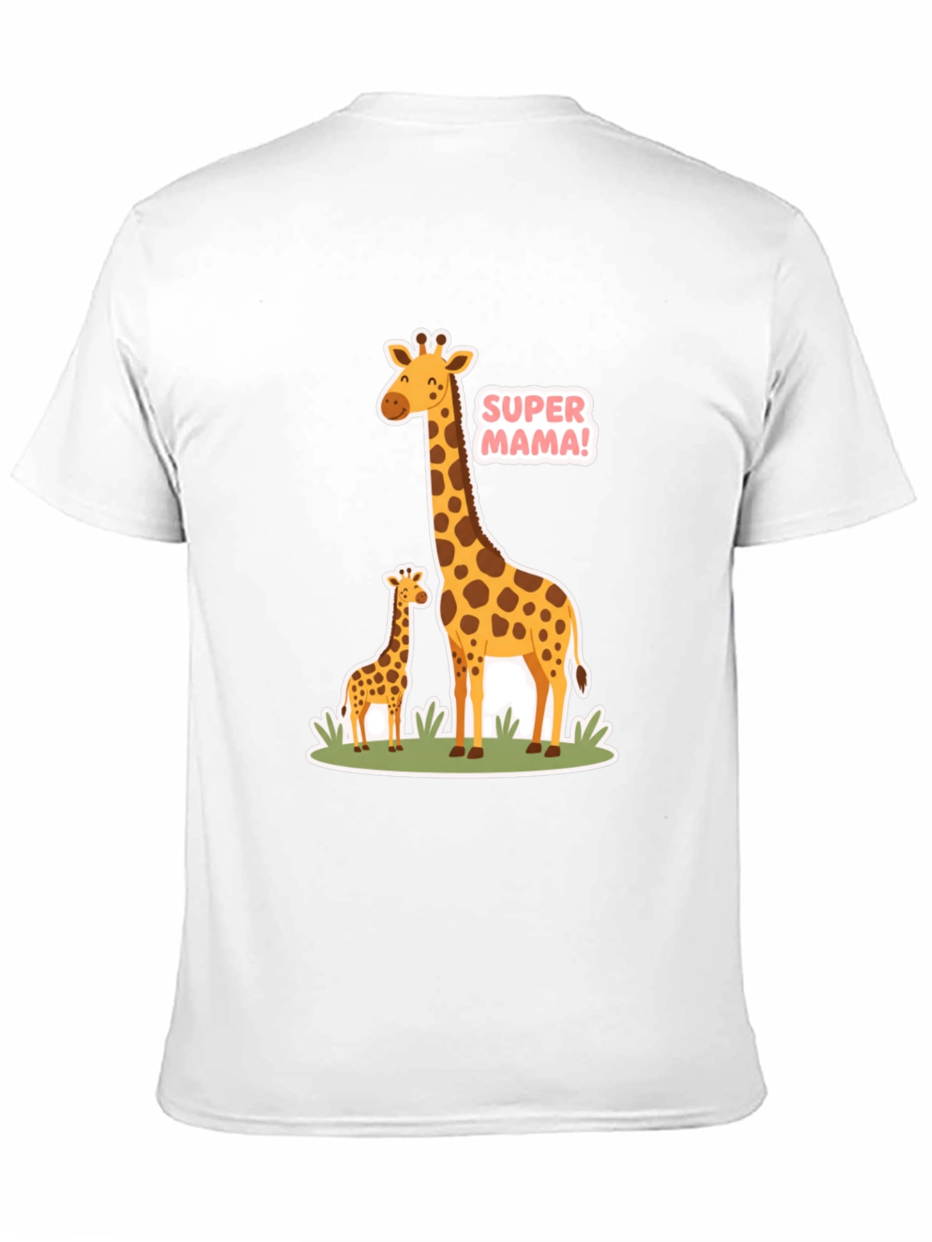Super Mama Giraffe T-Shirt - Black Cotton Tee
