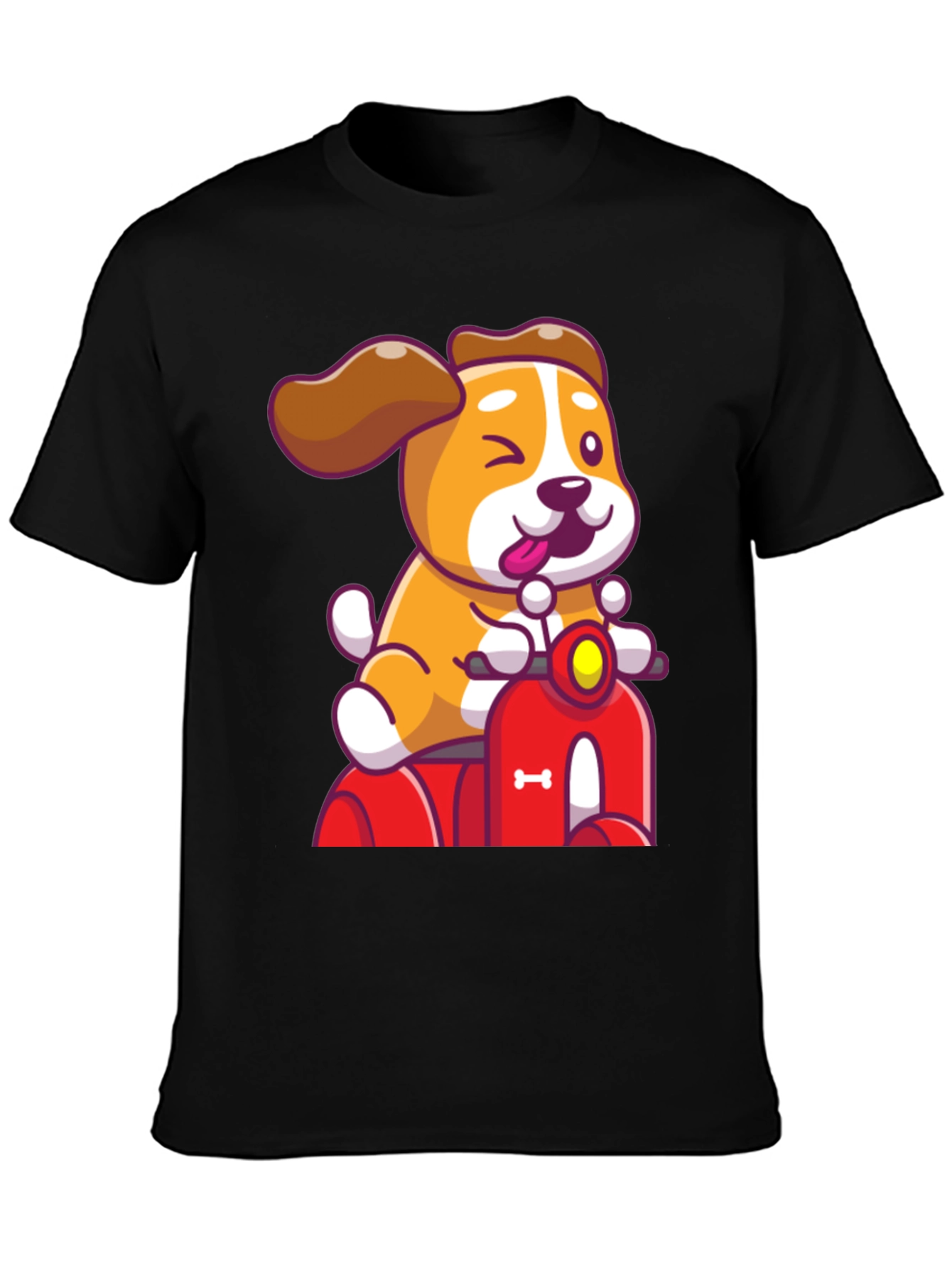 Dog Riding Scooter Graphic T-Shirt