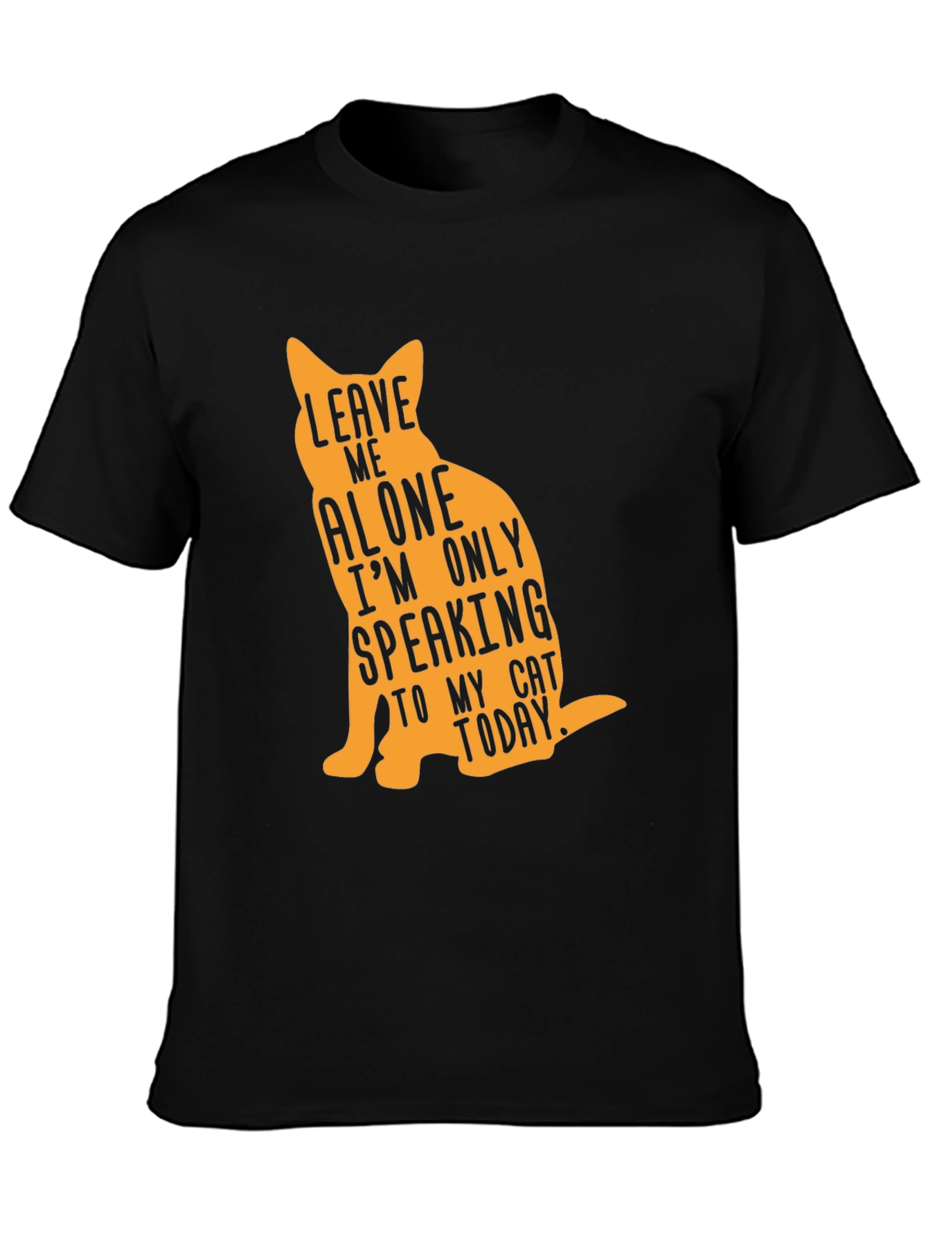 Leave Me Alone Cat Lover Graphic Tee - Black