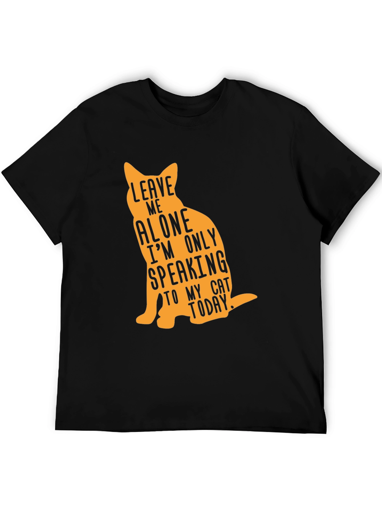Leave Me Alone Cat Lover Graphic Tee - Black