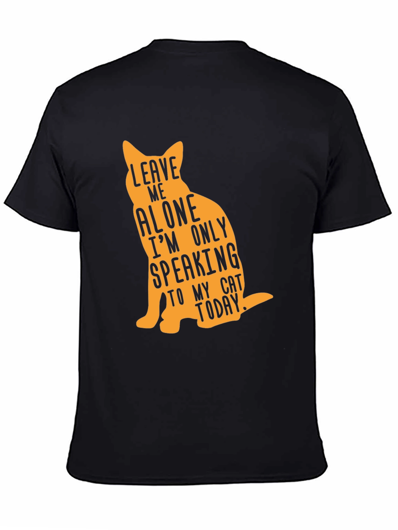 Leave Me Alone Cat Lover Graphic Tee - Black