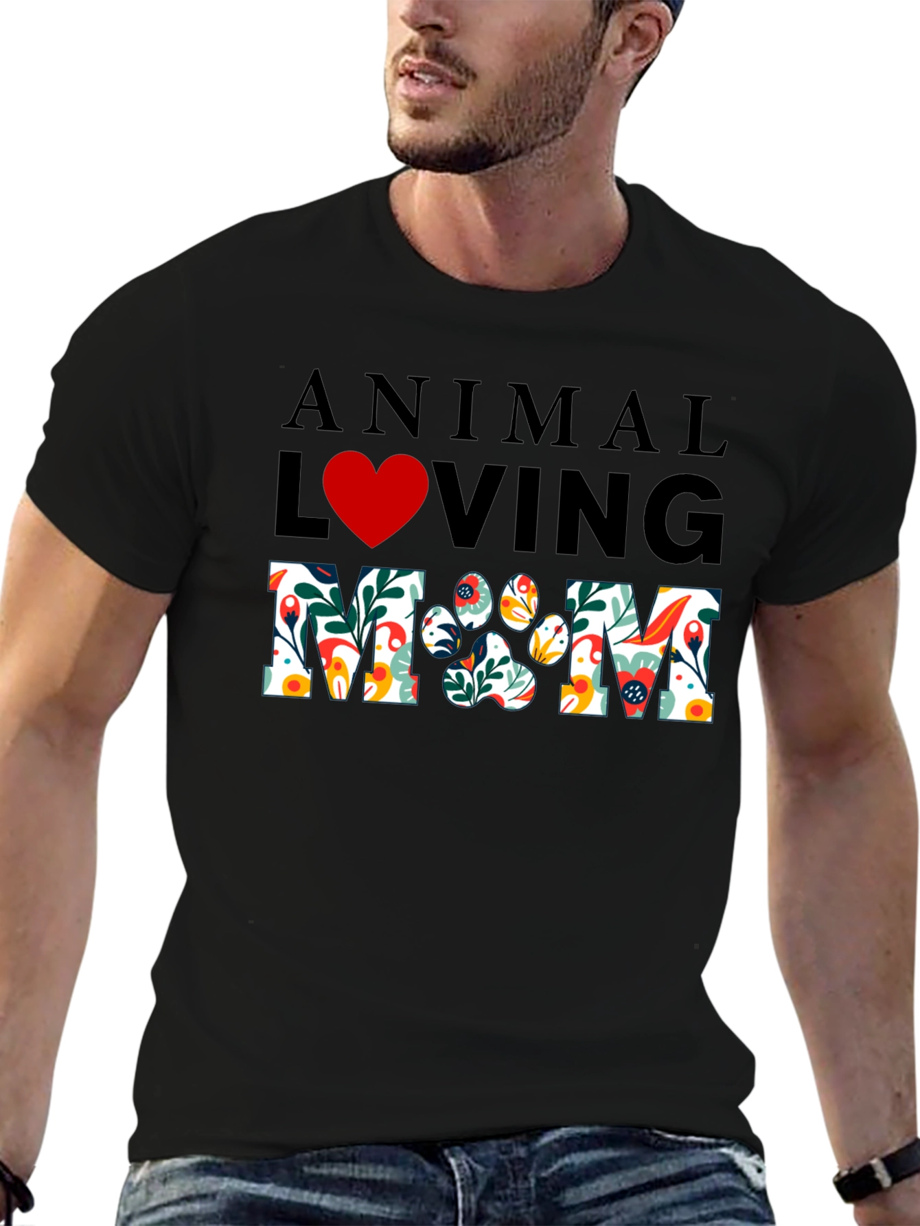 Animal Loving Mom Graphic T-Shirt