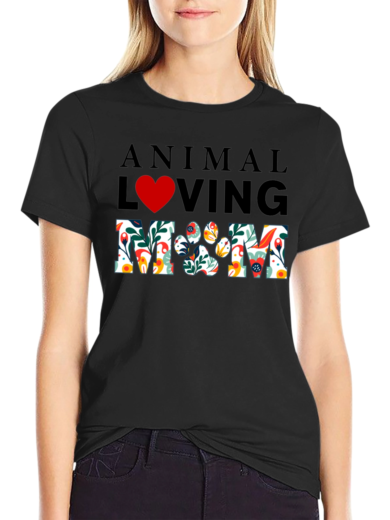 Animal Loving Mom Graphic T-Shirt